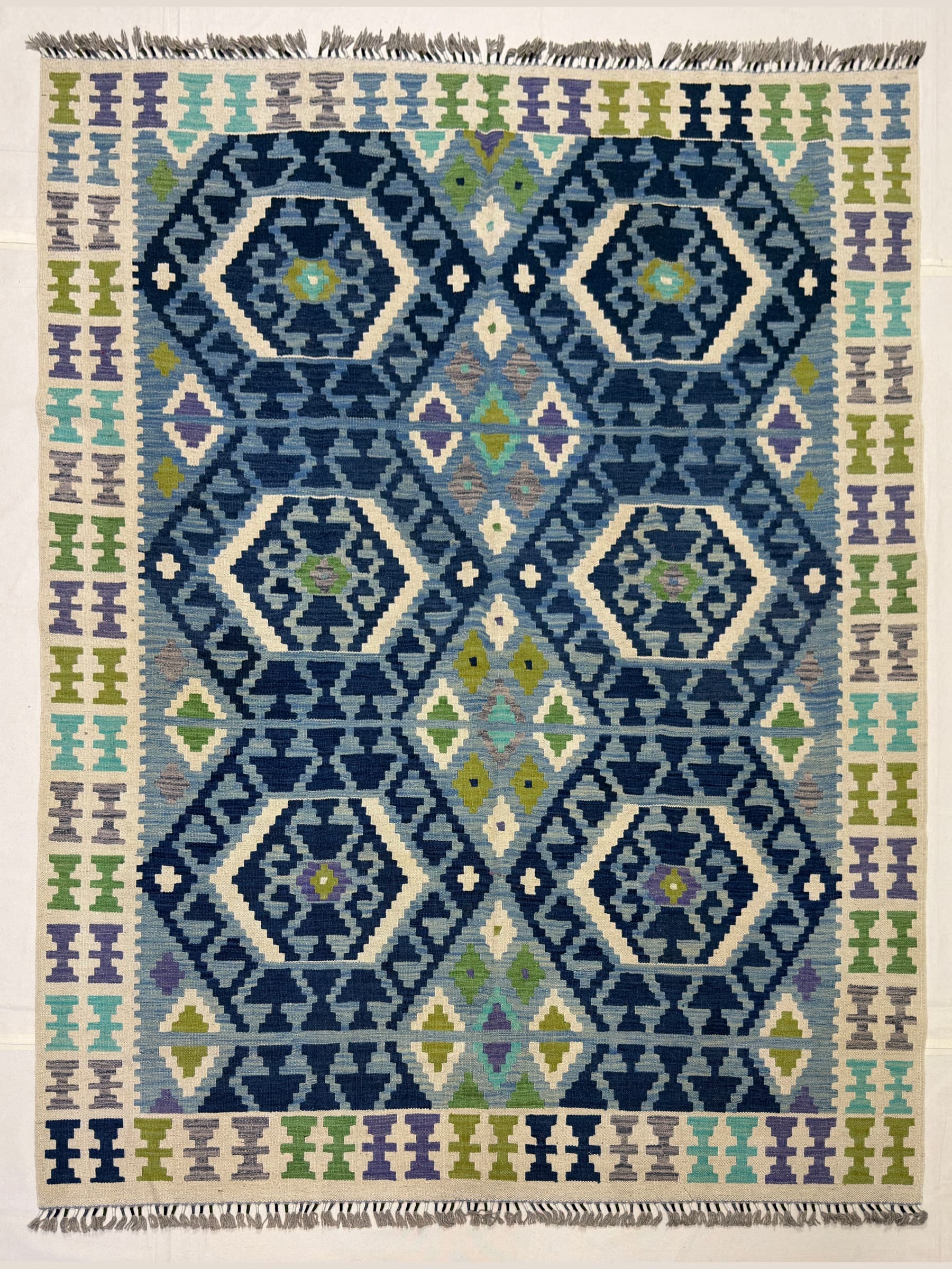 Navy Navy Wool Kilim