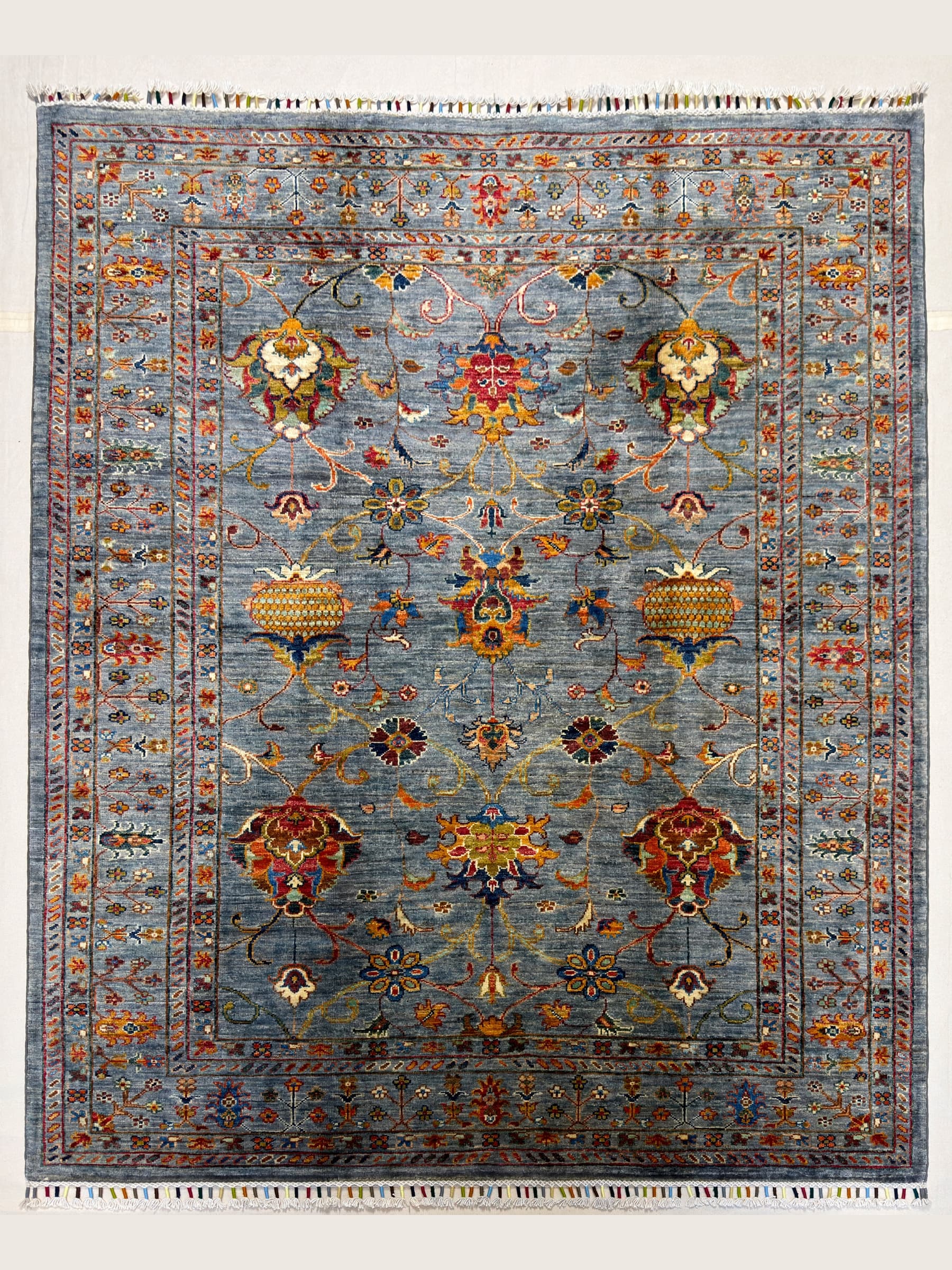 Navy Navy Oushak Hand-Knotted Wool Rug