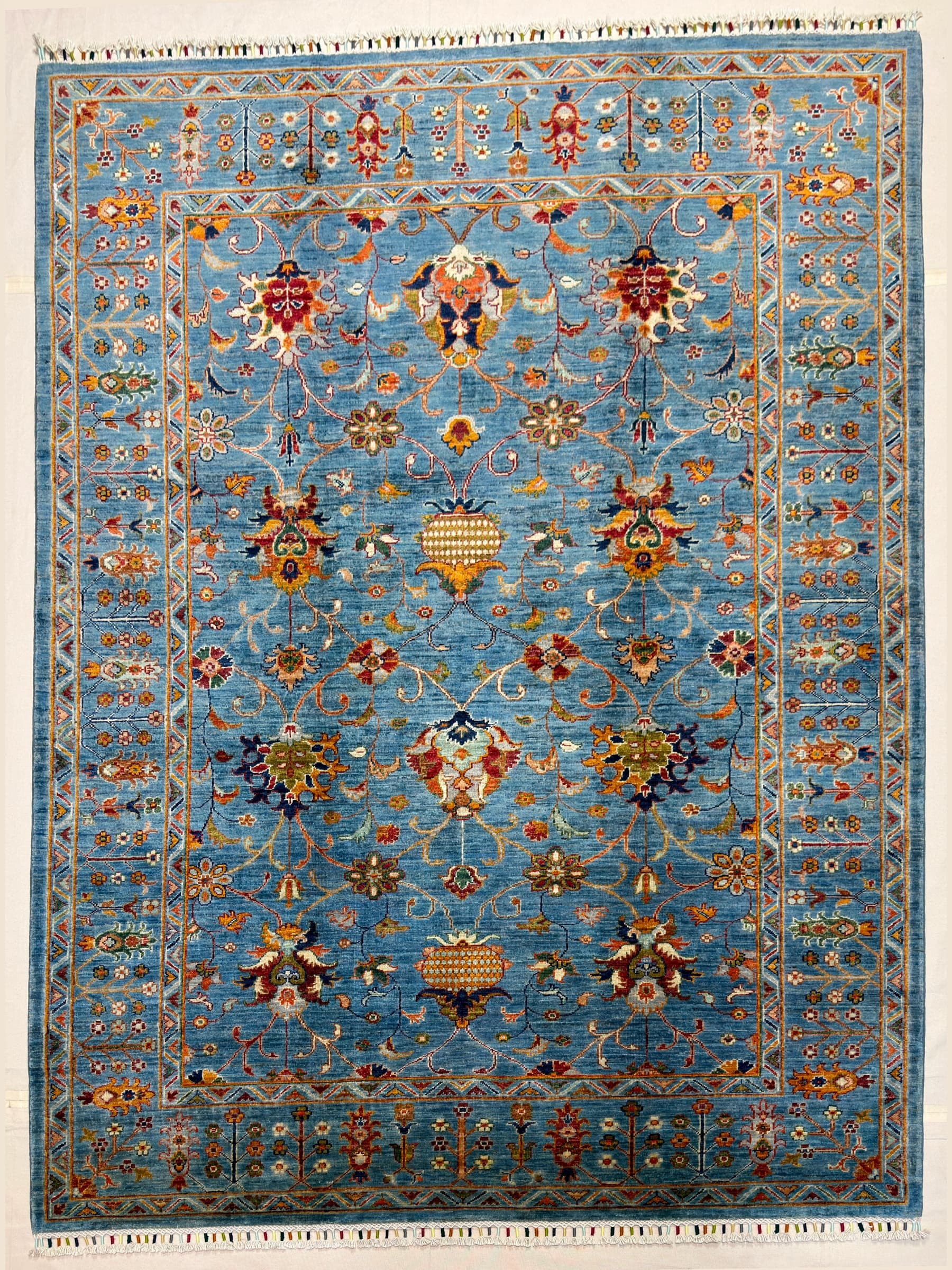 Navy Navy Oushak Hand-Knotted Wool Rug