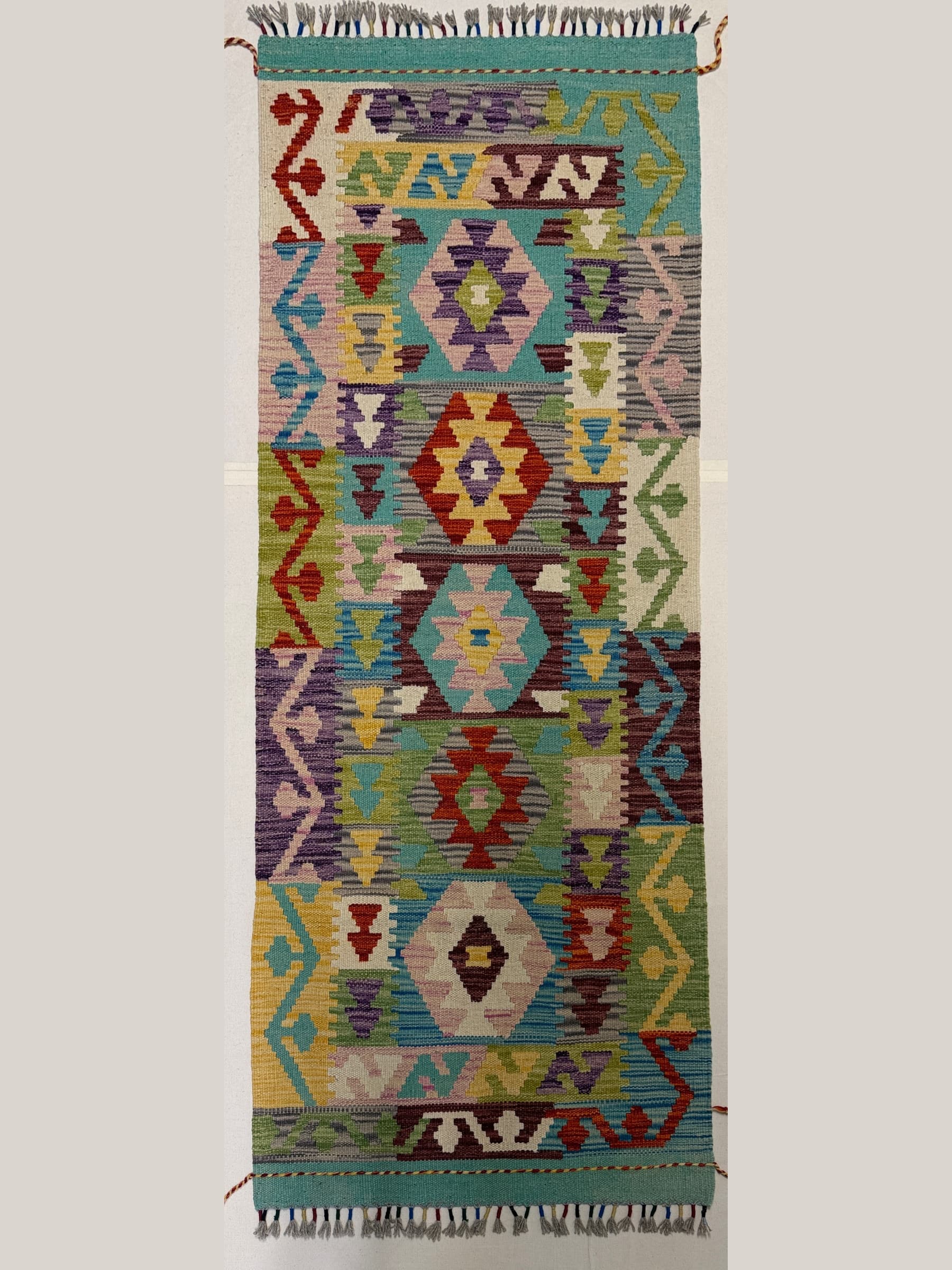 Teal Teal Wool Kilim