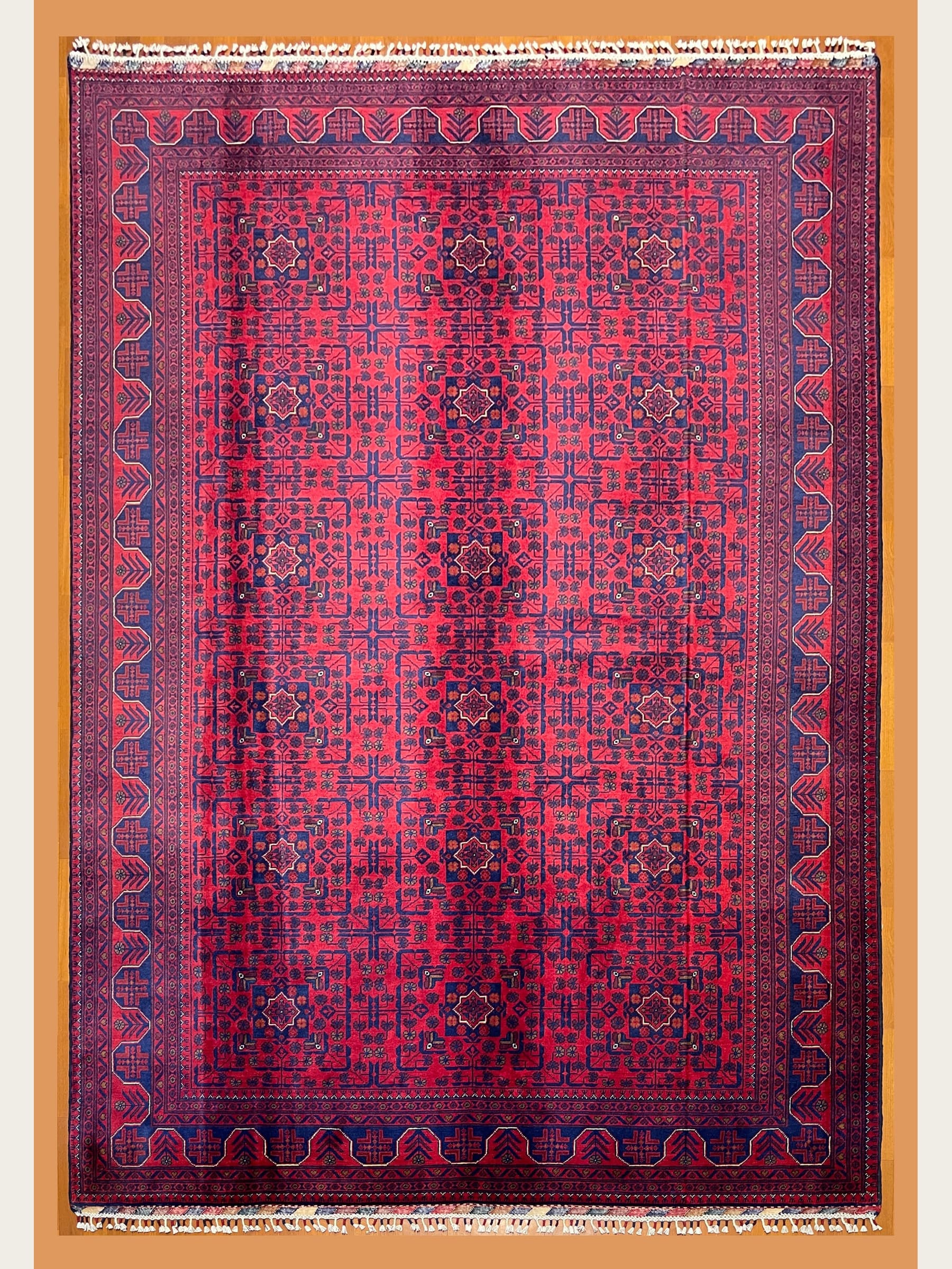 Red Red Khamyab Hand-Knotted Wool Rug