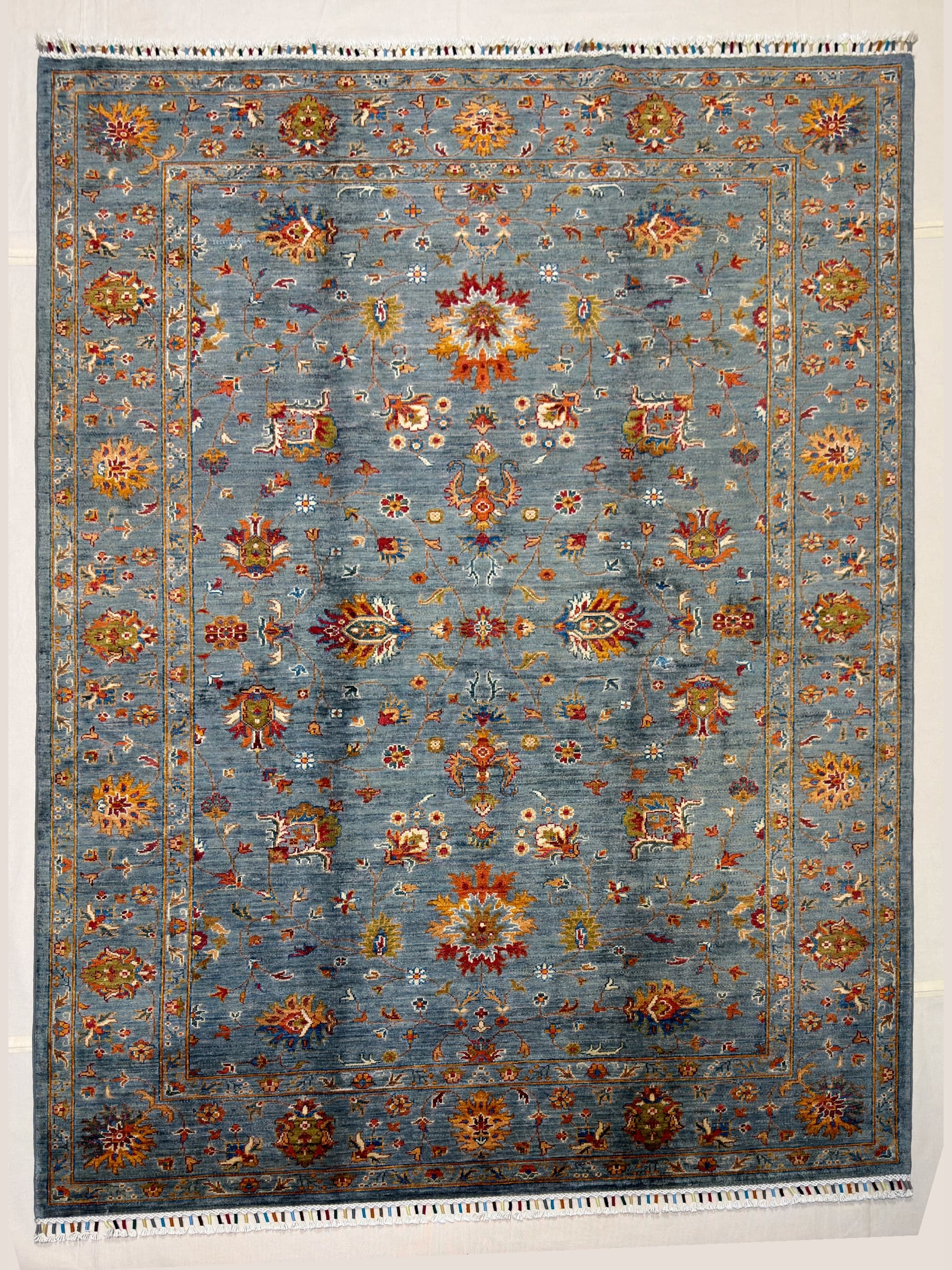 Grey Oushak Hand-Knotted Wool Rug
