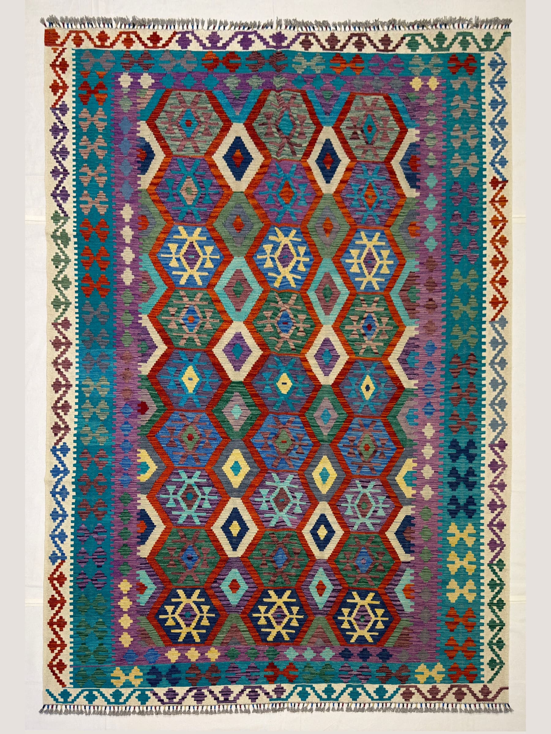 Navy Navy Wool Kilim