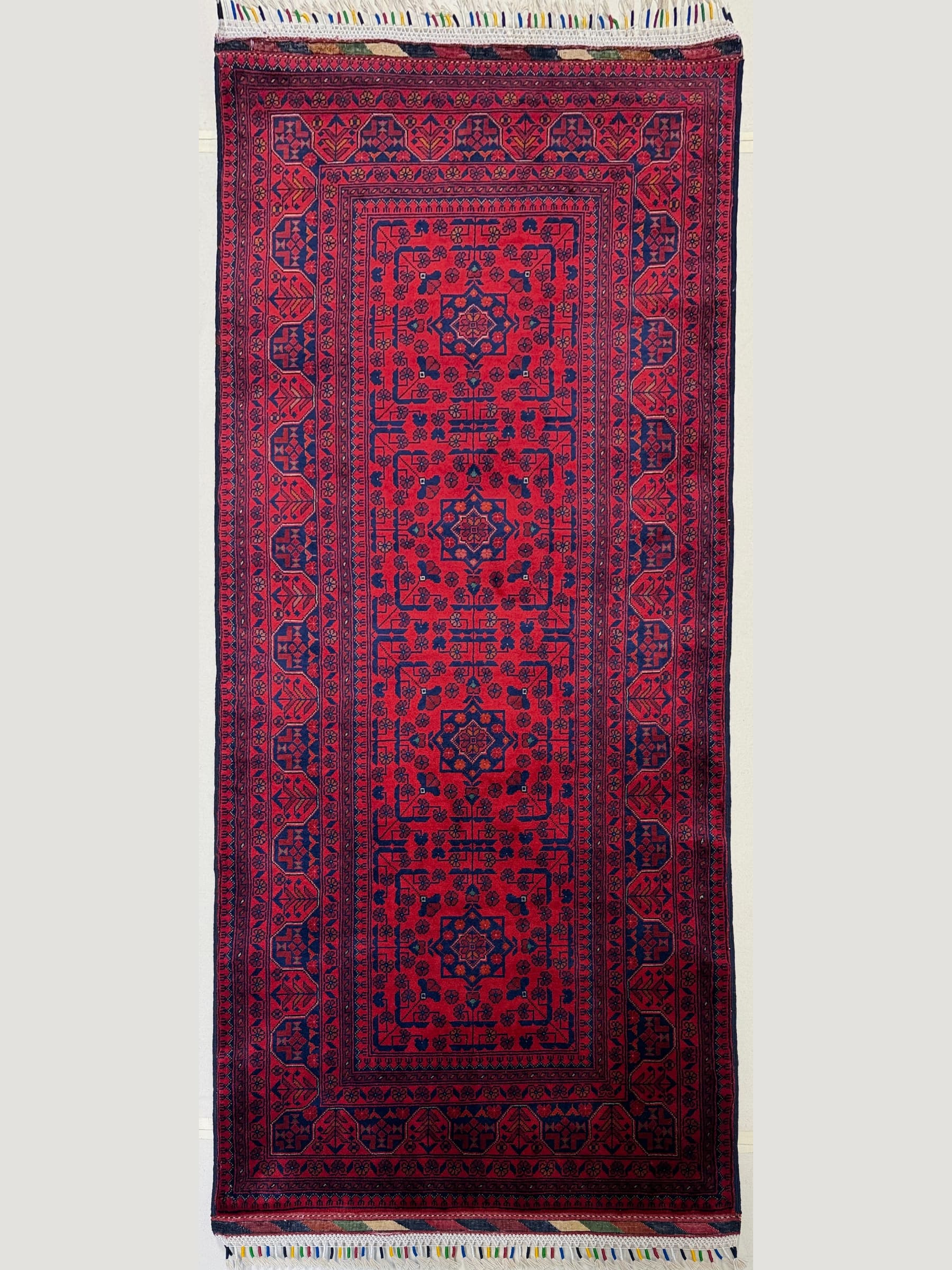 Red Red Khamyab Hand-Knotted Wool Rug