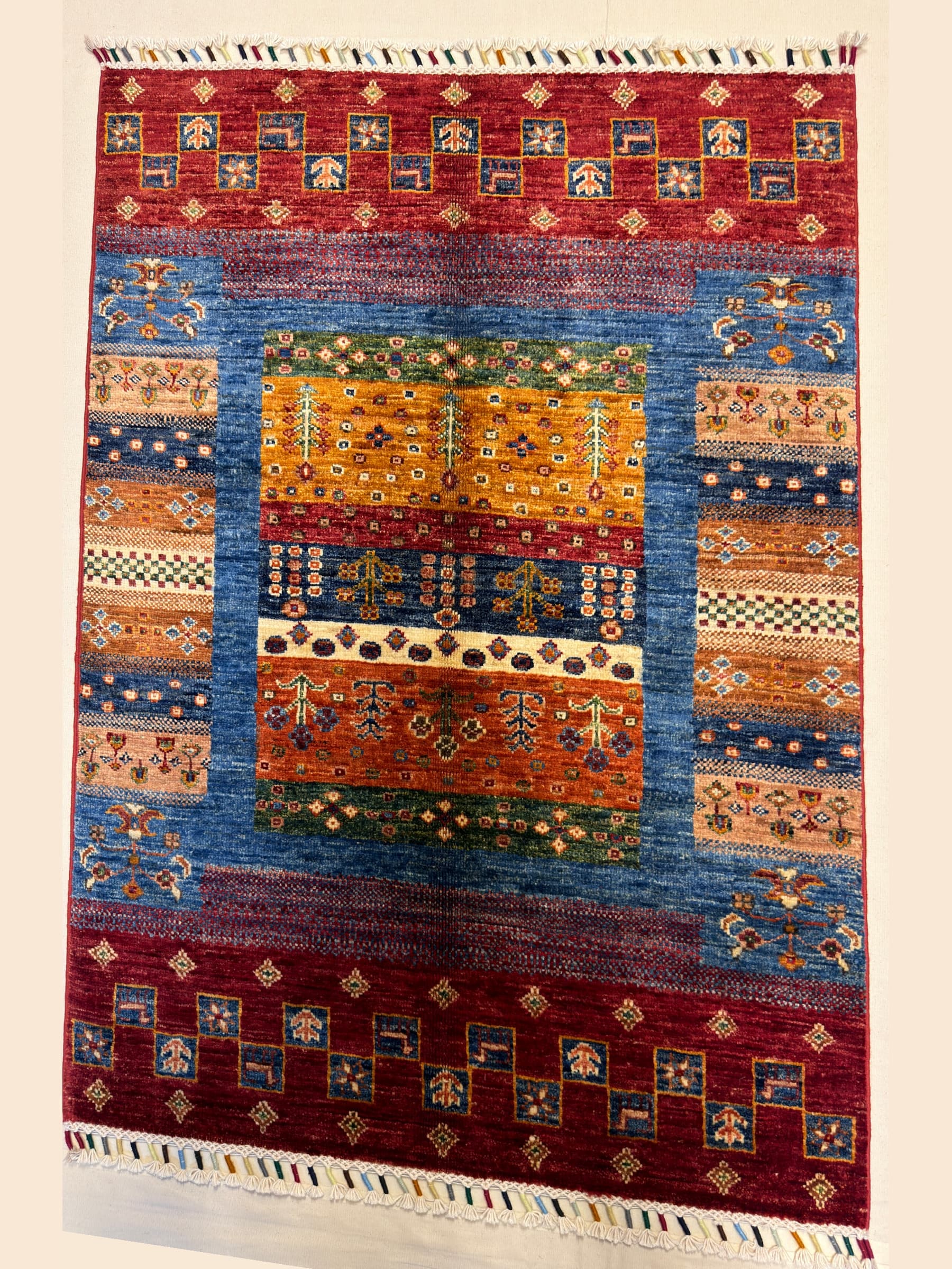 Terracotta Terracotta Gabbeh Hand-Knotted Wool Rug