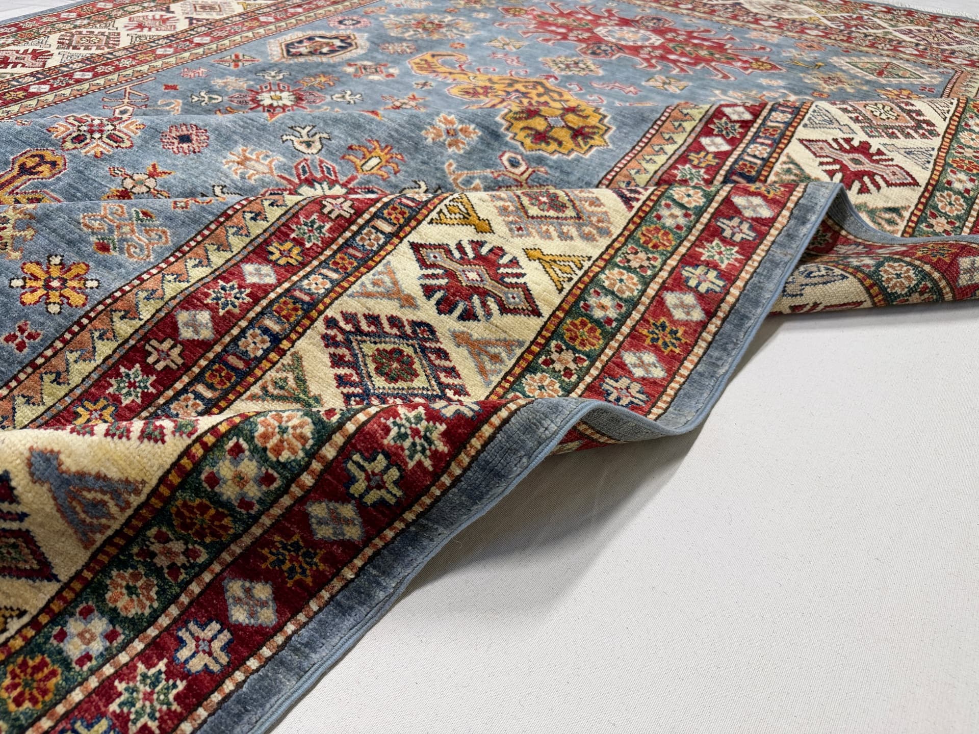 Navy Navy Turkmen Hand-Knotted Wool Rug