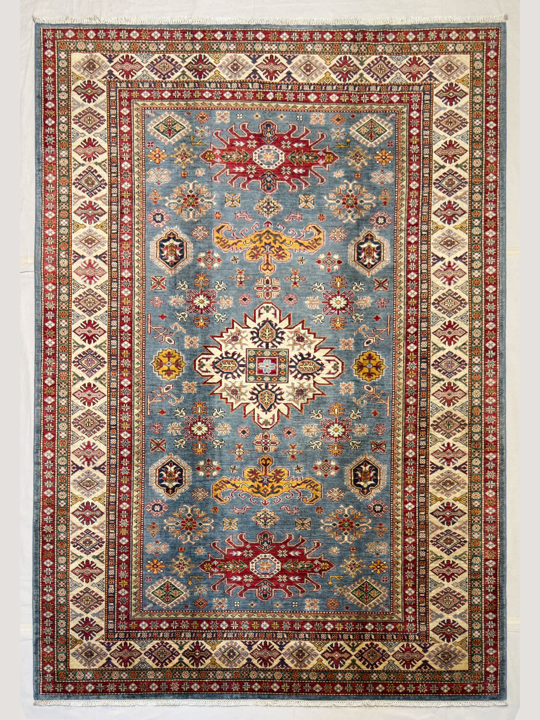 Navy Navy Turkmen Hand-Knotted Wool Rug