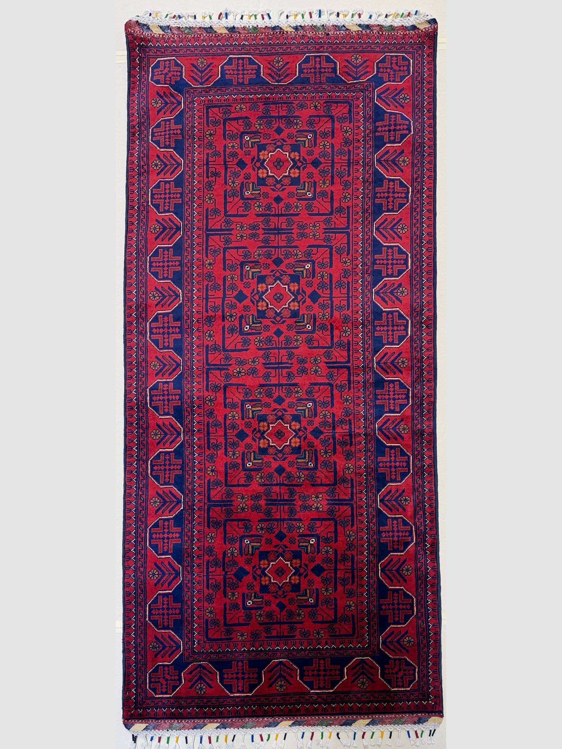 Red Red Khamyab Hand-Knotted Wool Rug