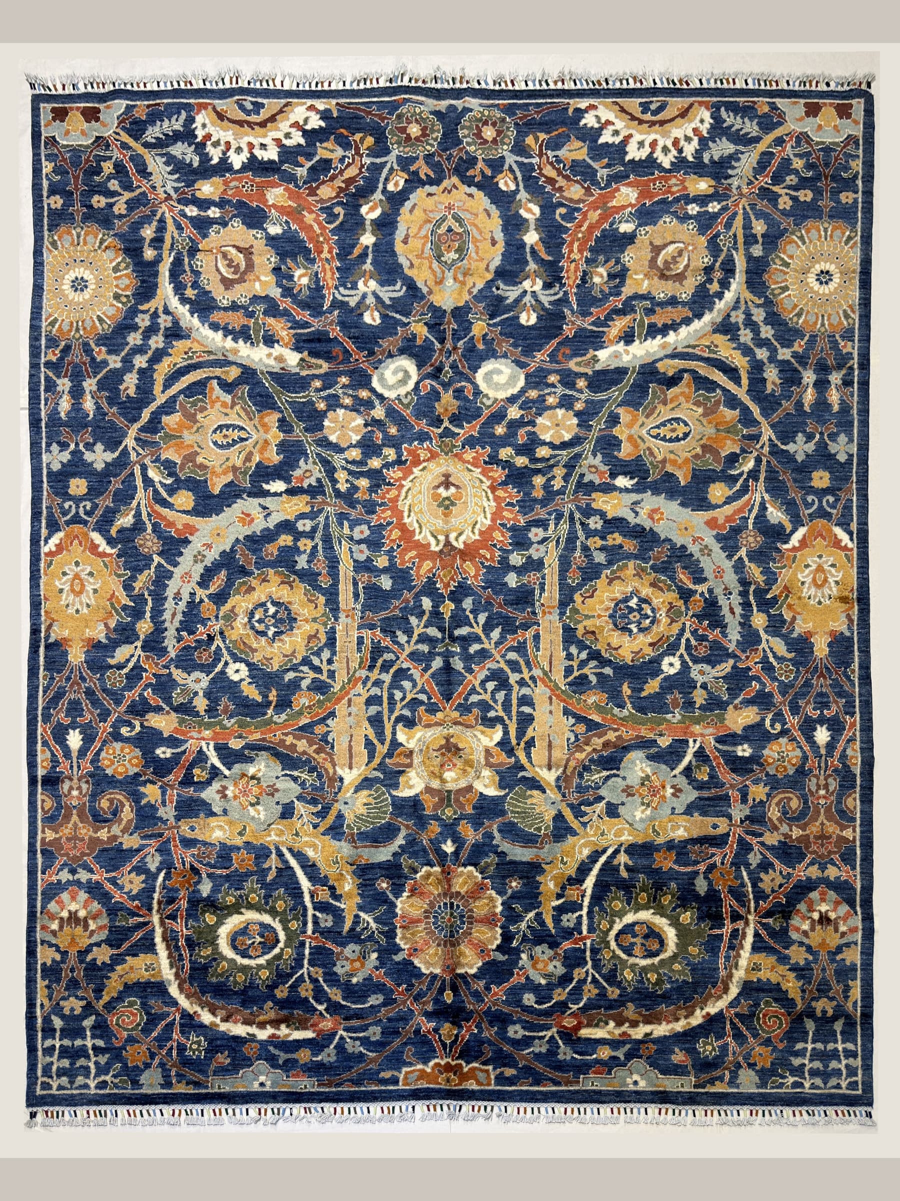 Navy Navy Afshan Hand-Knotted Wool Rug