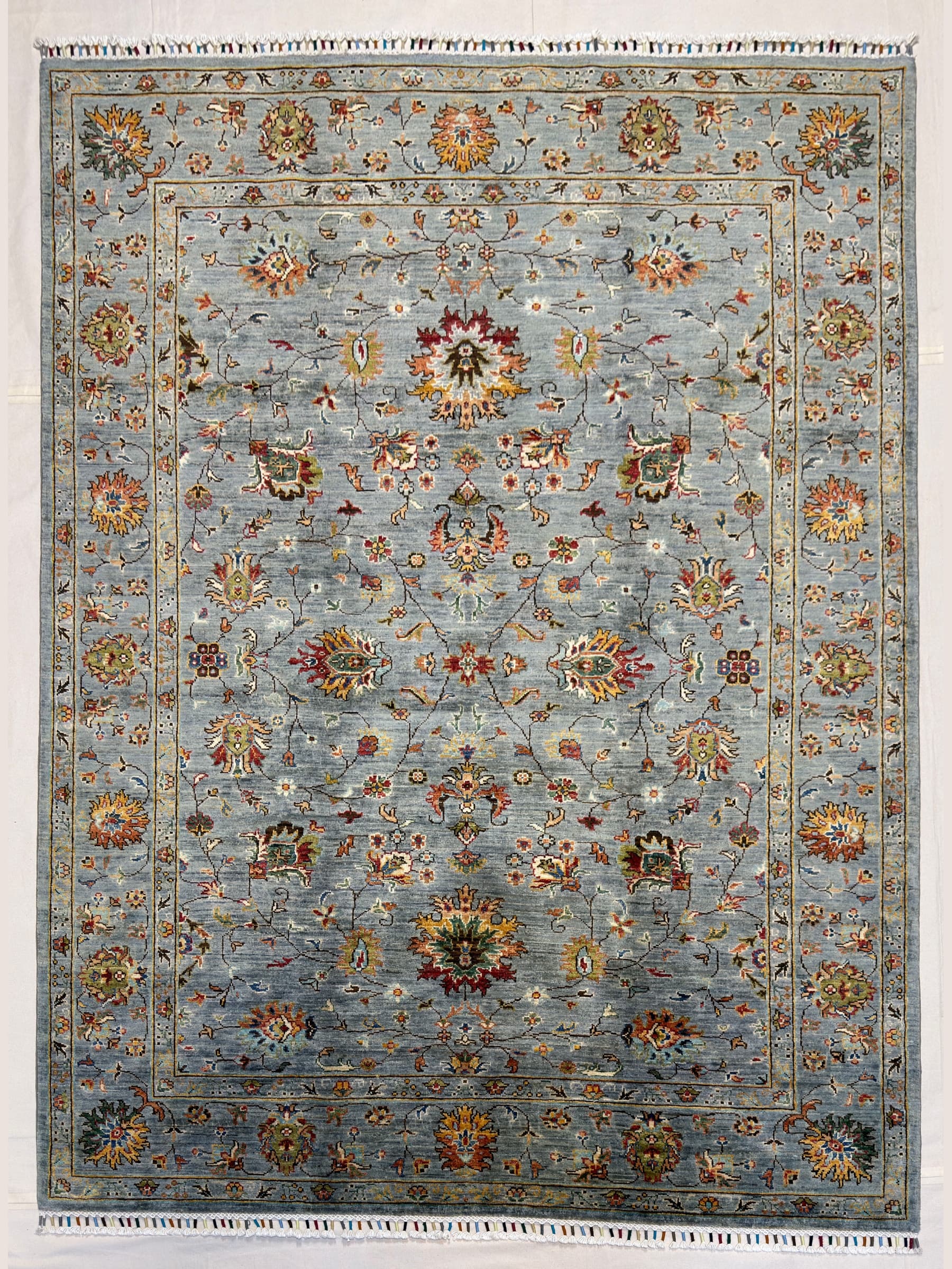 Grey Oushak Hand-Knotted Wool Rug