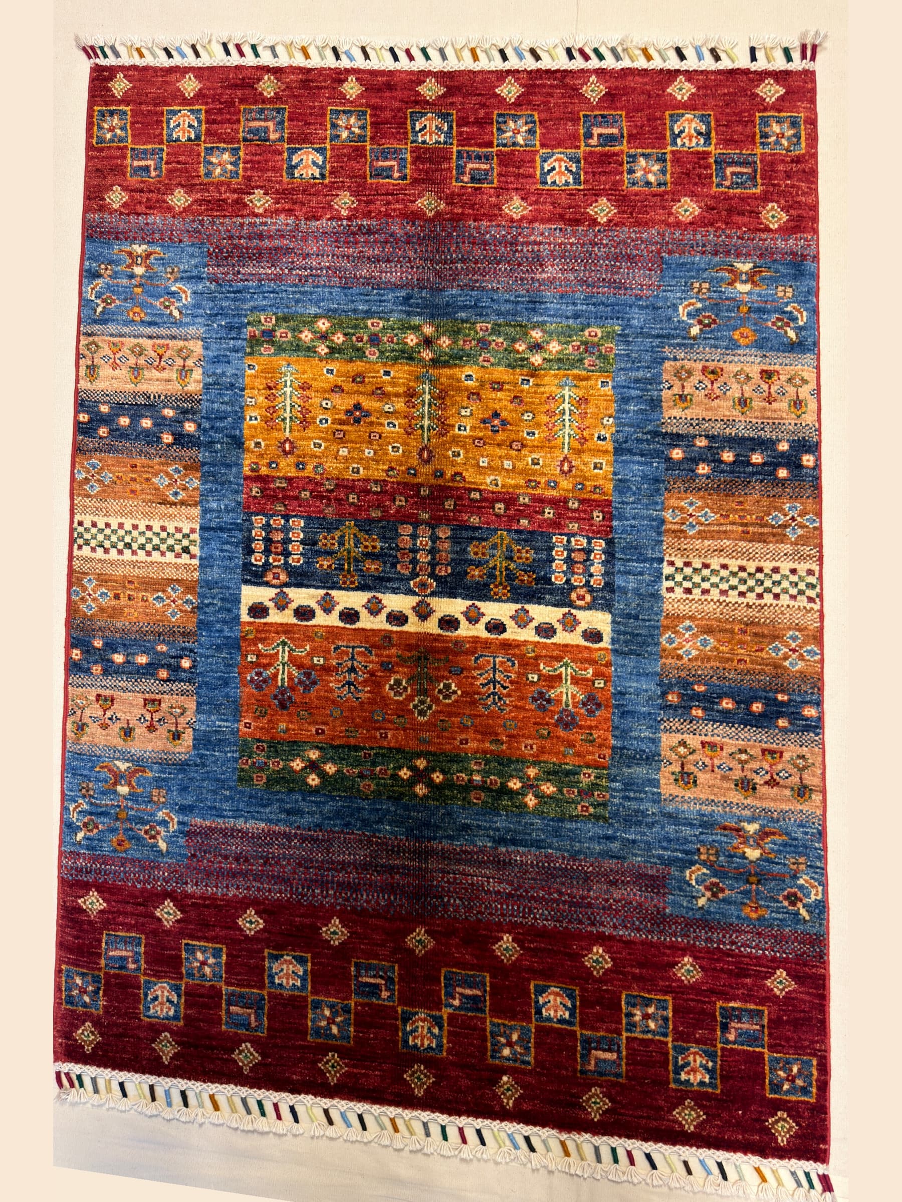 Terracotta Terracotta Gabbeh Hand-Knotted Wool Rug