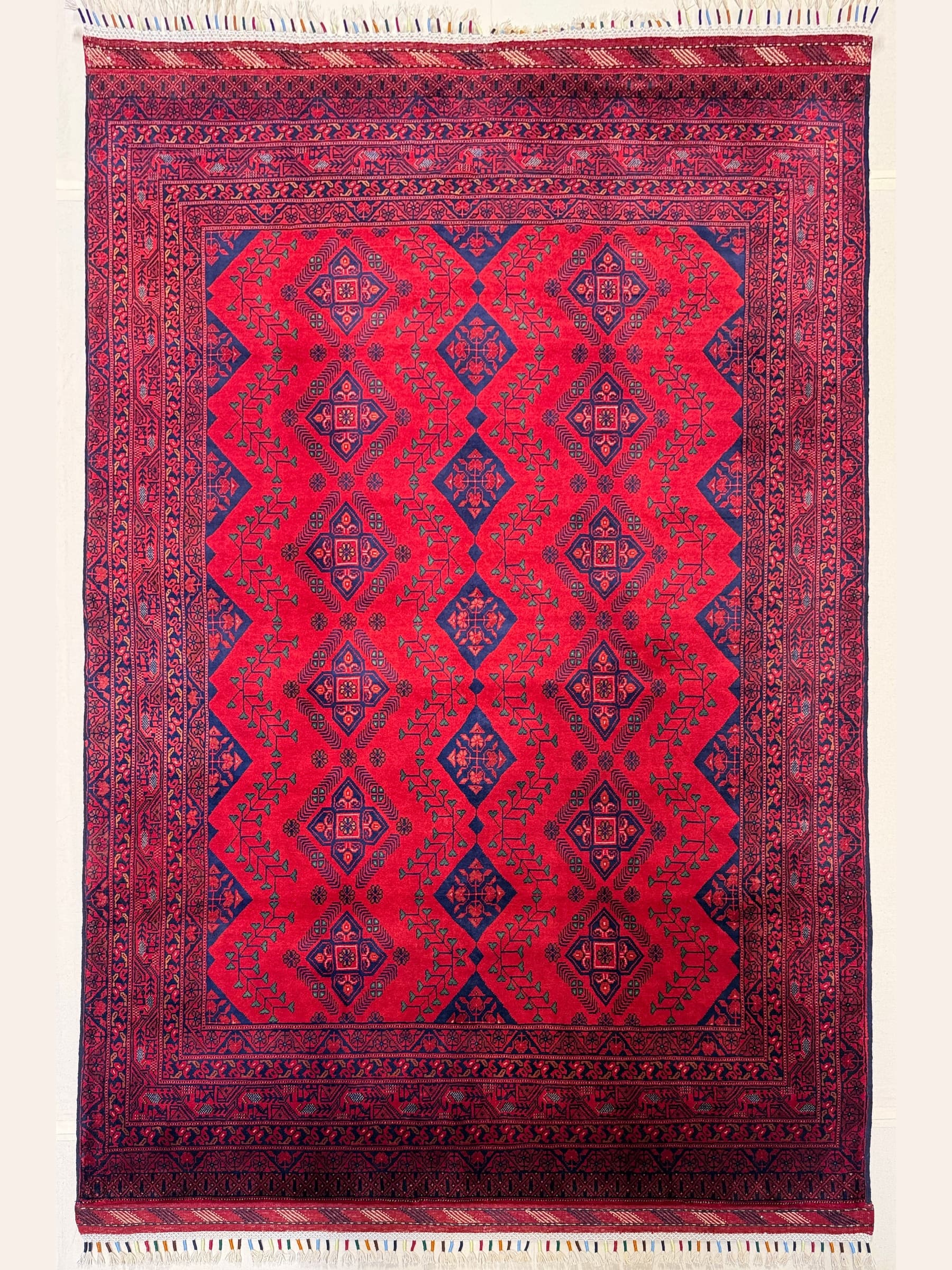 Red Red Beljik Hand-Knotted Wool Rug