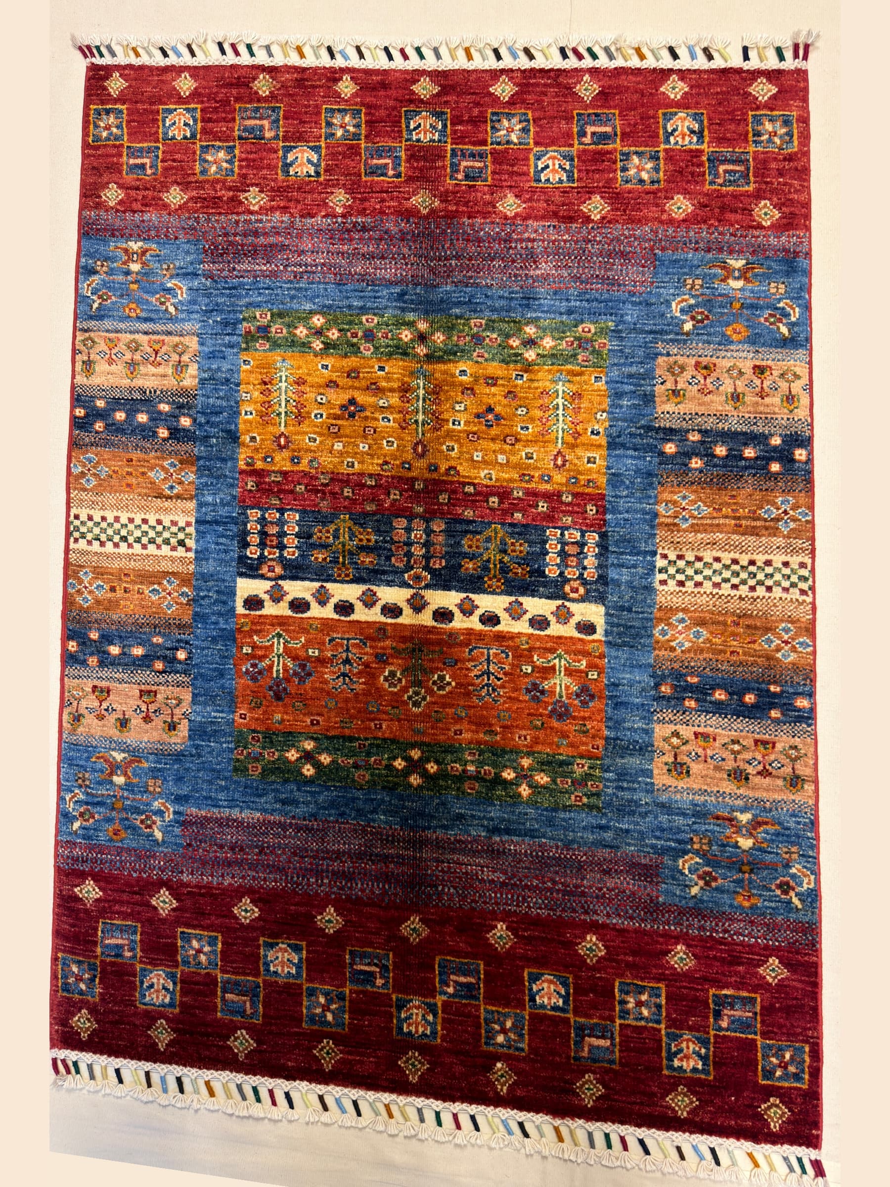 Terracotta Terracotta Gabbeh Hand-Knotted Wool Rug