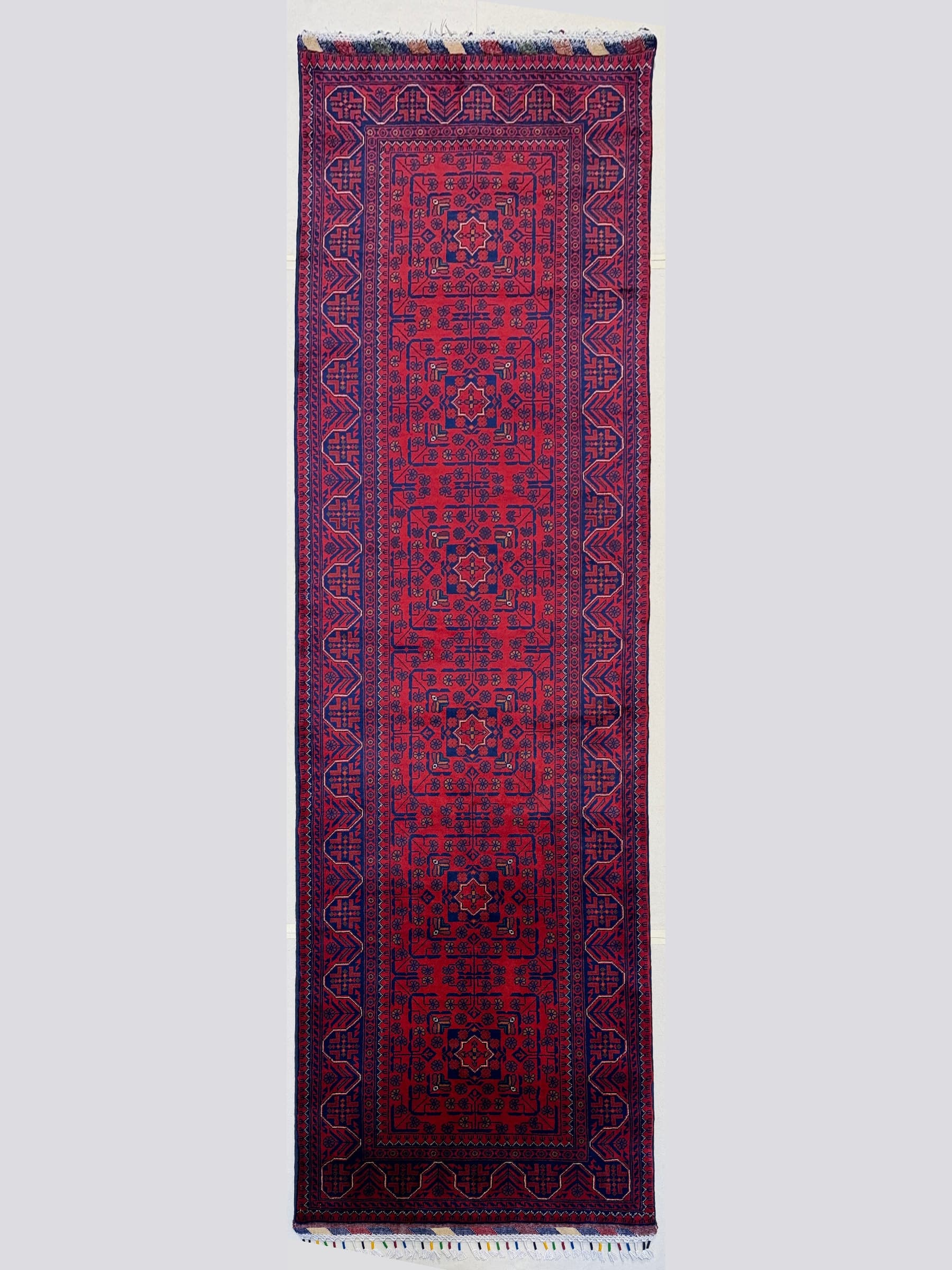 Red Red Khamyab Hand-Knotted Wool Runner