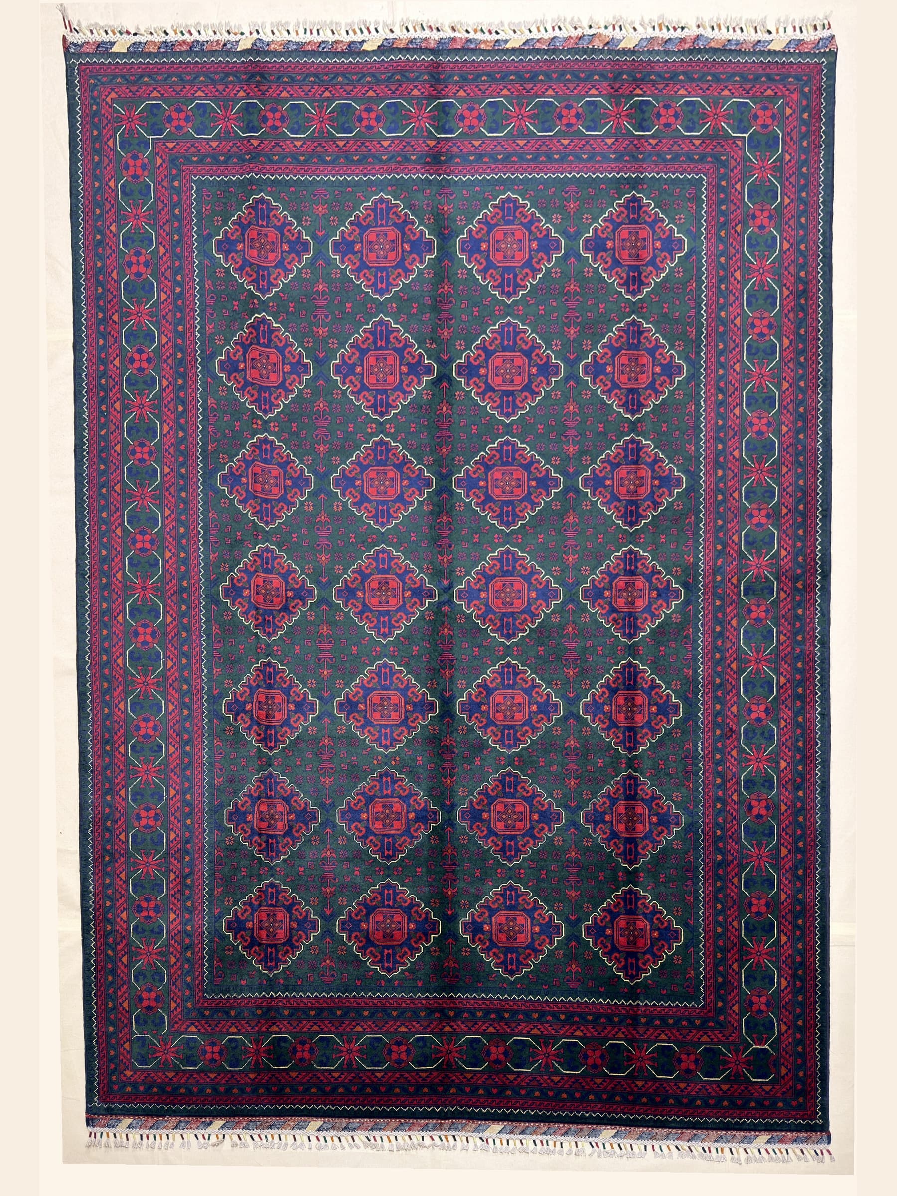 Navy Navy Beljik Hand-Knotted Wool Rug