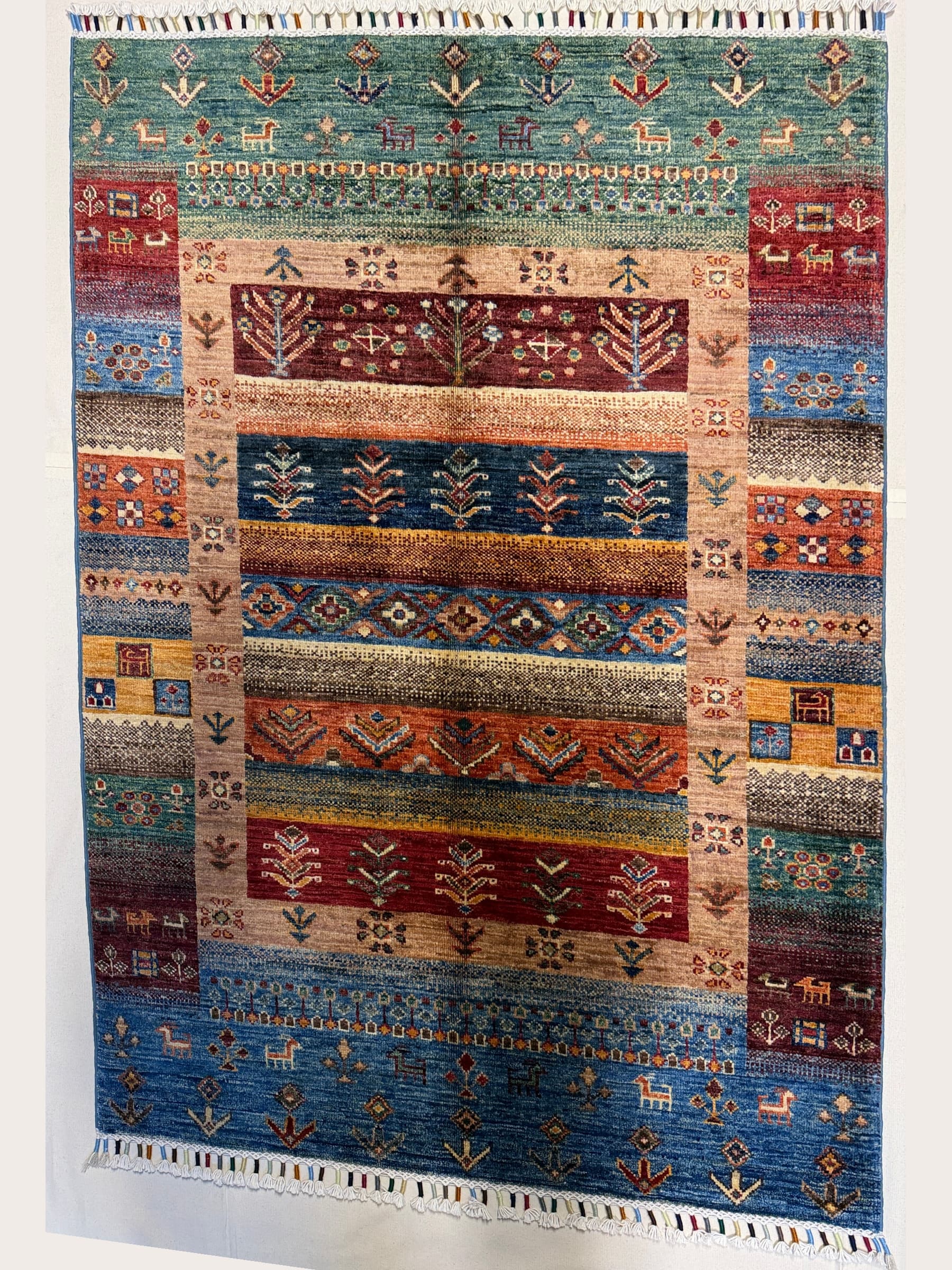 Red Red Gabbeh Hand-Knotted Wool Rug