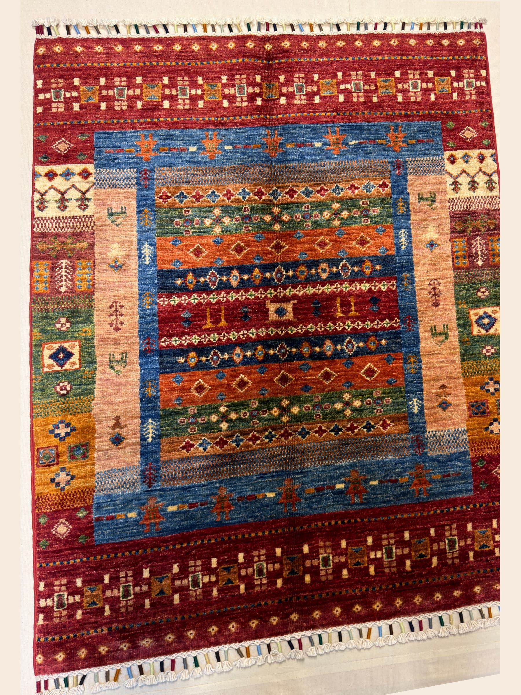 Terracotta Terracotta Gabbeh Hand-Knotted Wool Rug