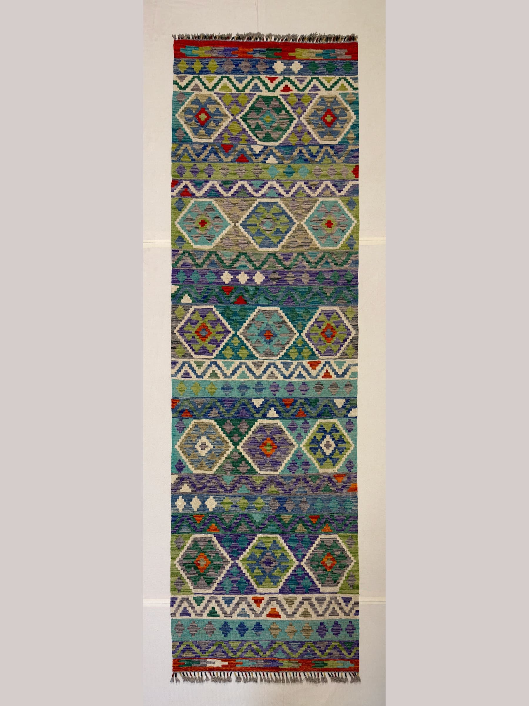 Teal Teal Wool Kilim