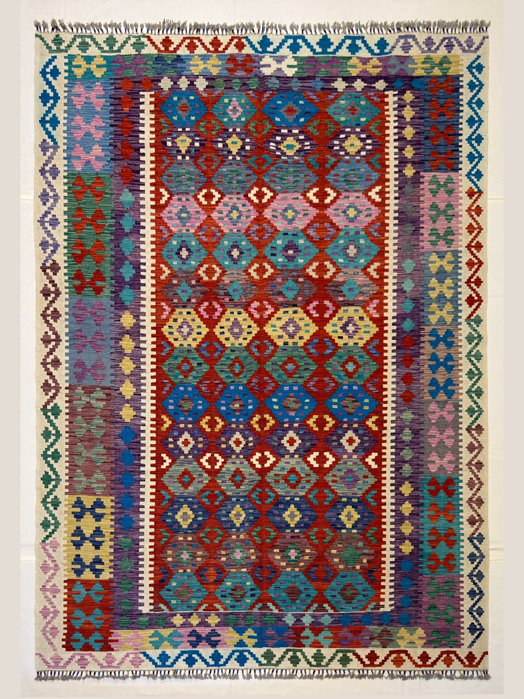 Red Red Wool Kilim
