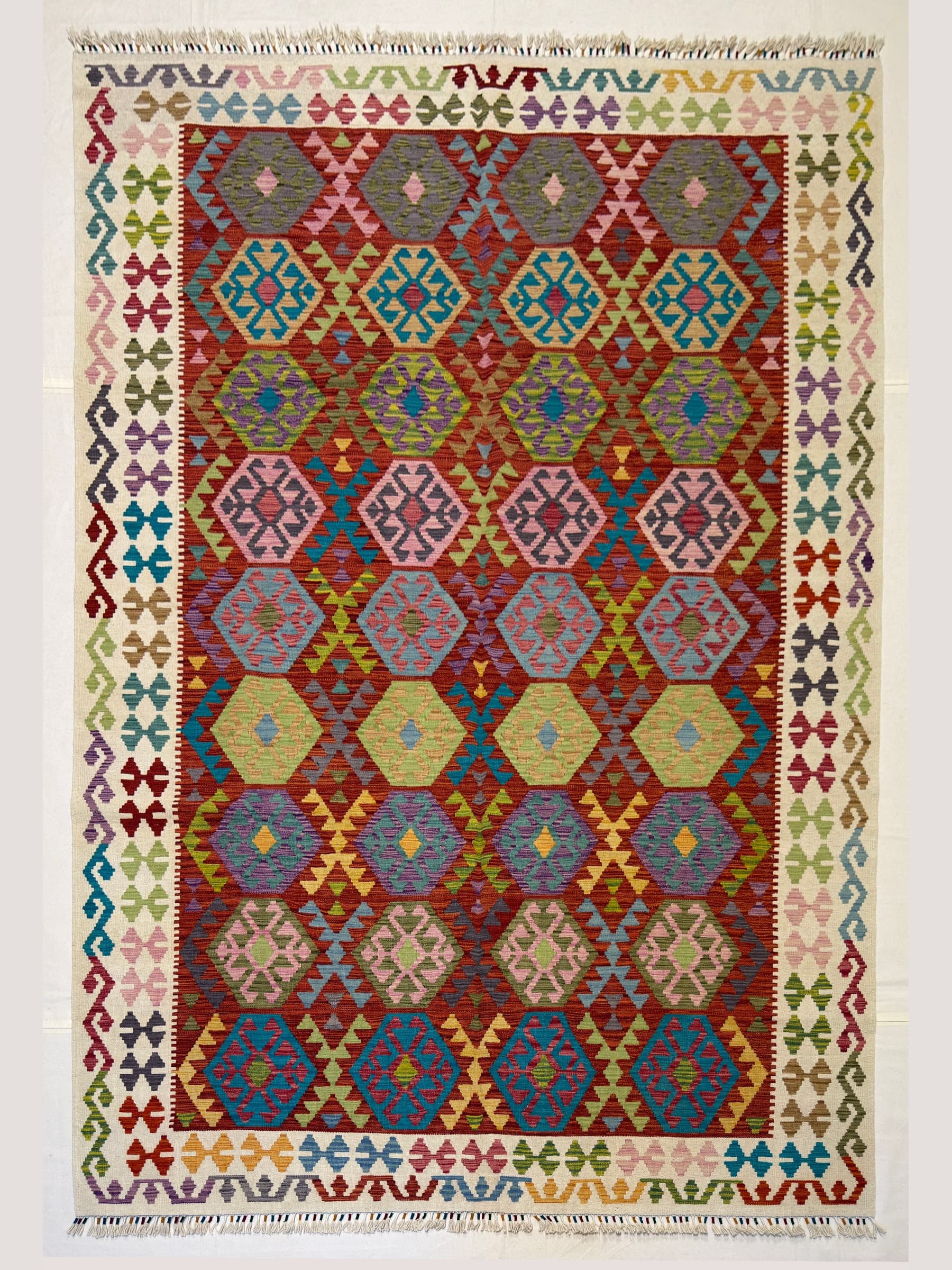 Red Red Wool Kilim