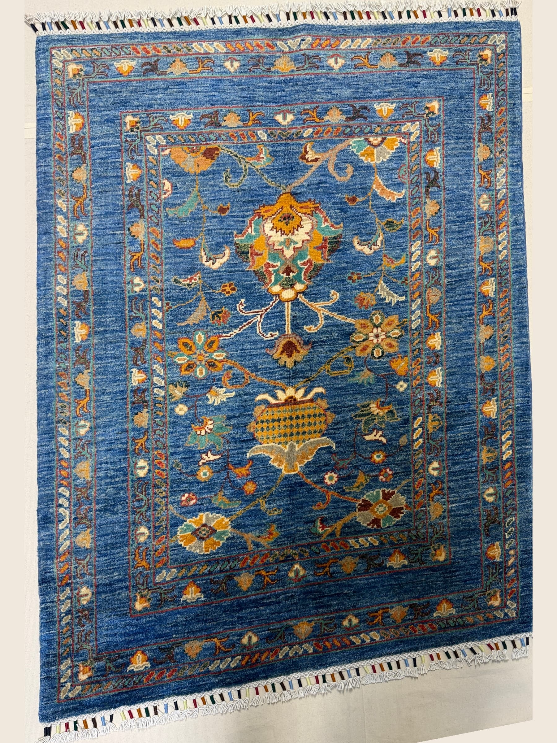 Navy Navy Sultani Hand-Knotted Wool Rug