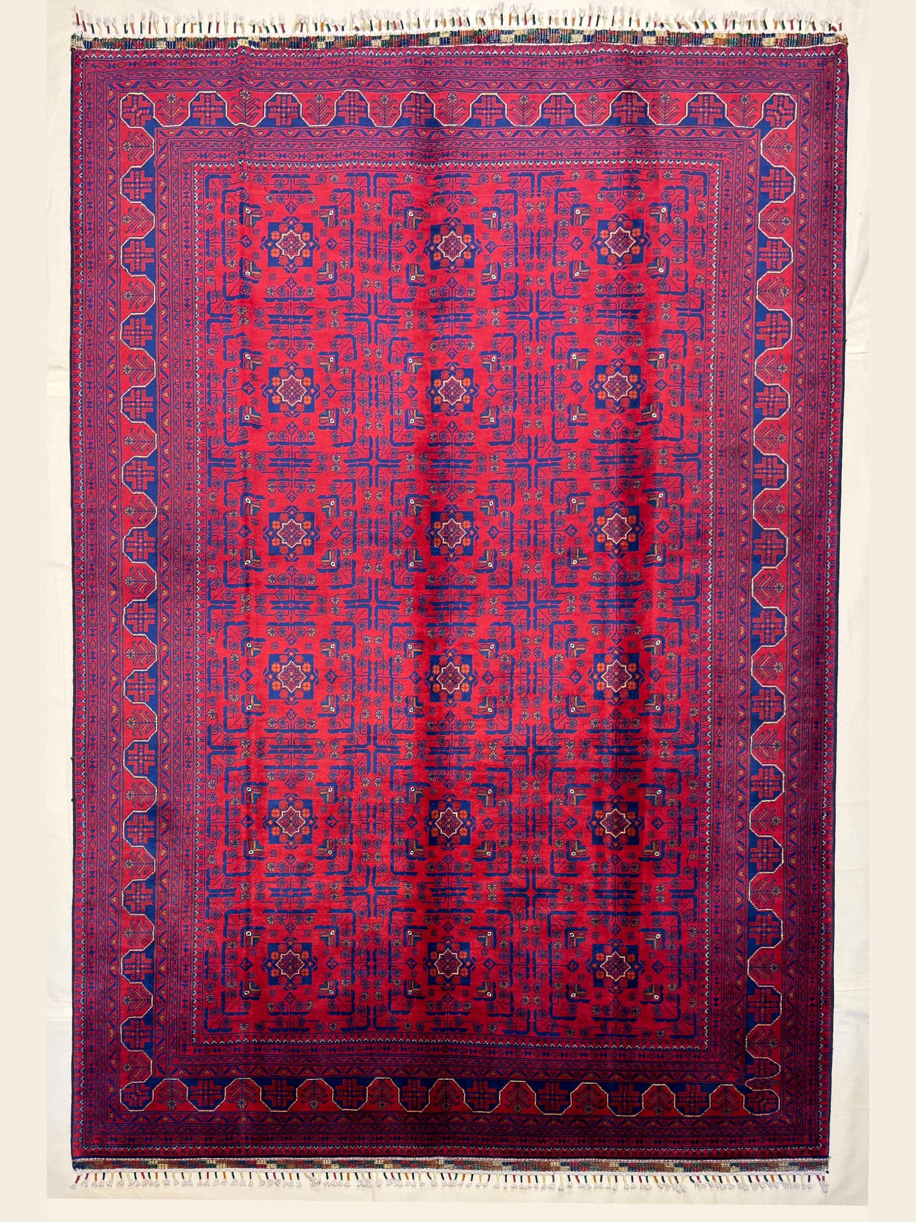 Red Khamyab Hand-Knotted Wool Rug