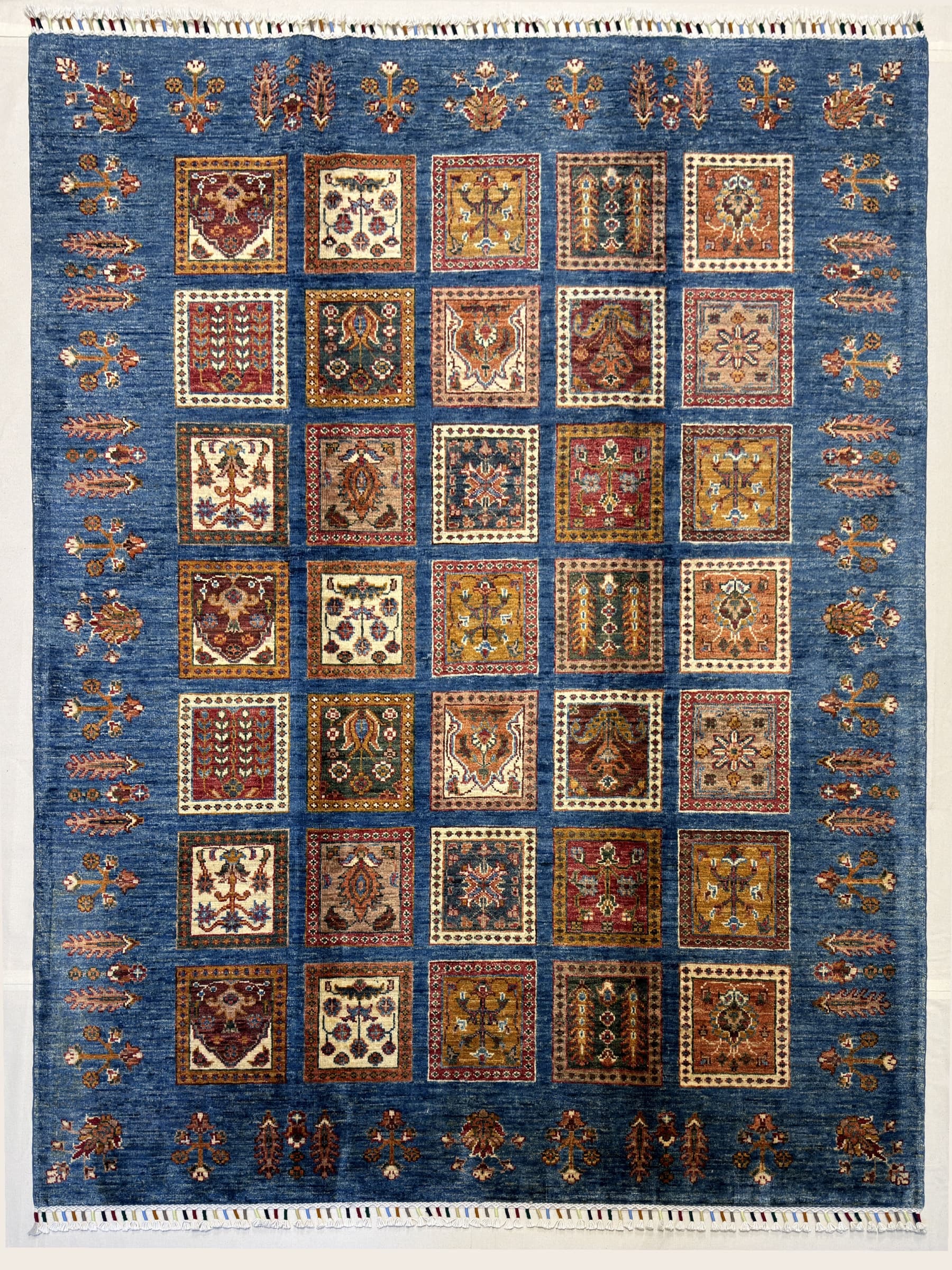 Navy Navy Bakhtiari Hand-Knotted Wool Rug