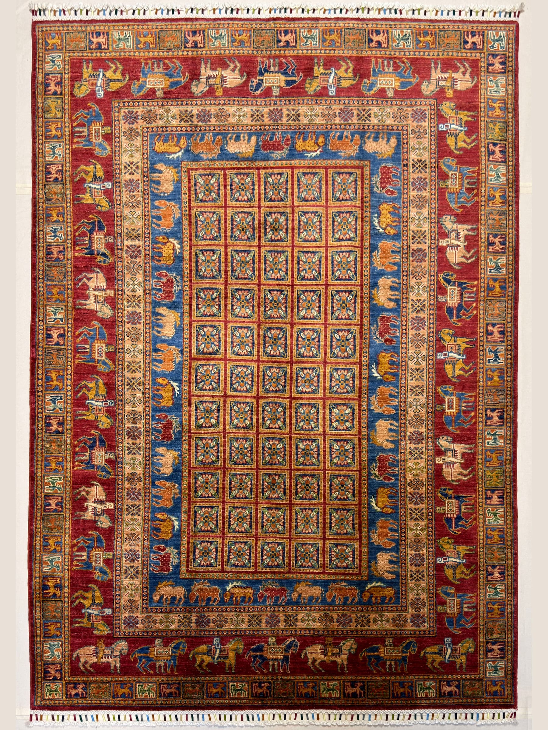 Gold Gold Pazyryk Hand-Knotted Wool Rug