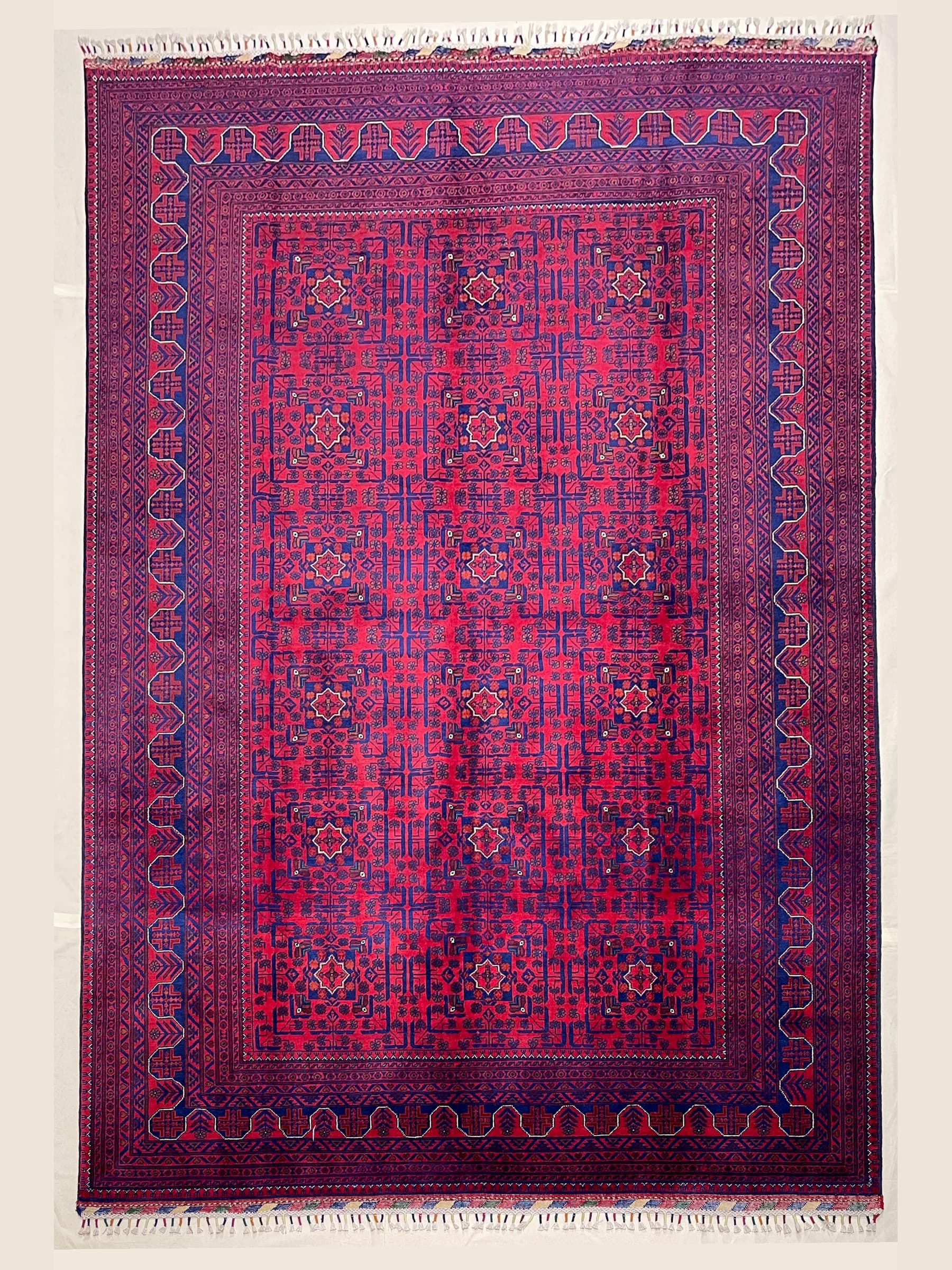 Red Red Beljik Hand-Knotted Wool Rug