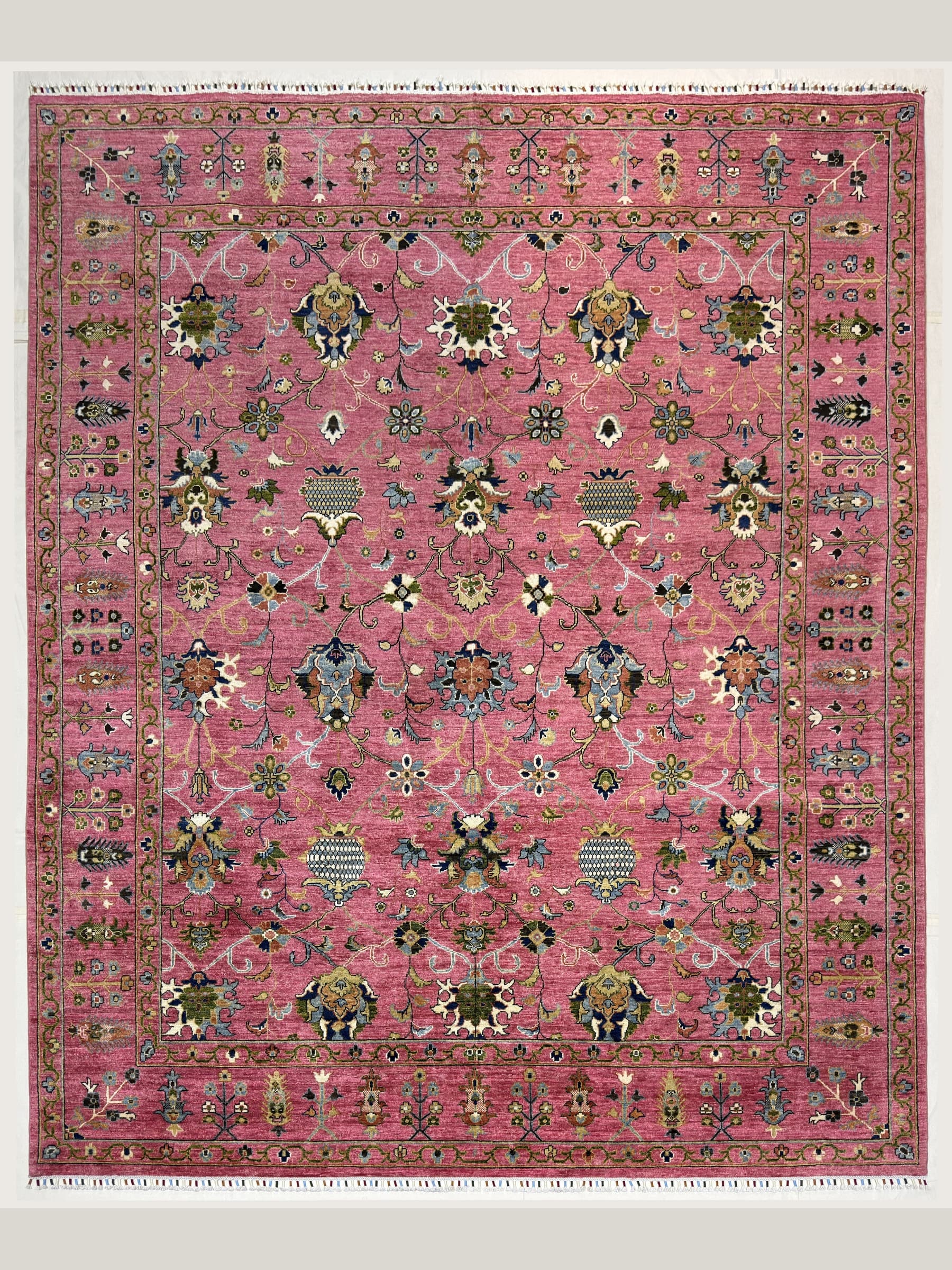 Rose Oushak Hand-Knotted Wool Rug