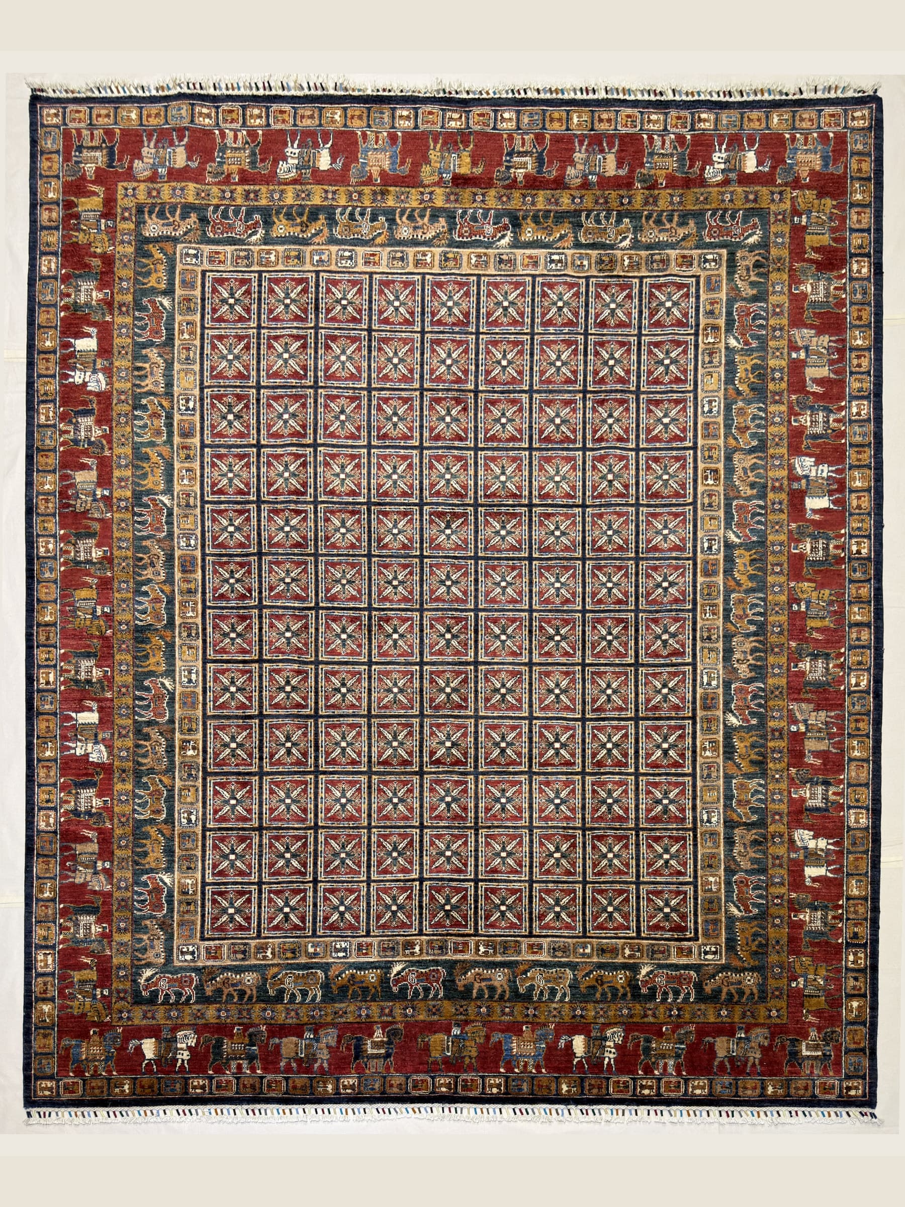 Ivory Ivory Pazyryk Hand-Knotted Wool Rug