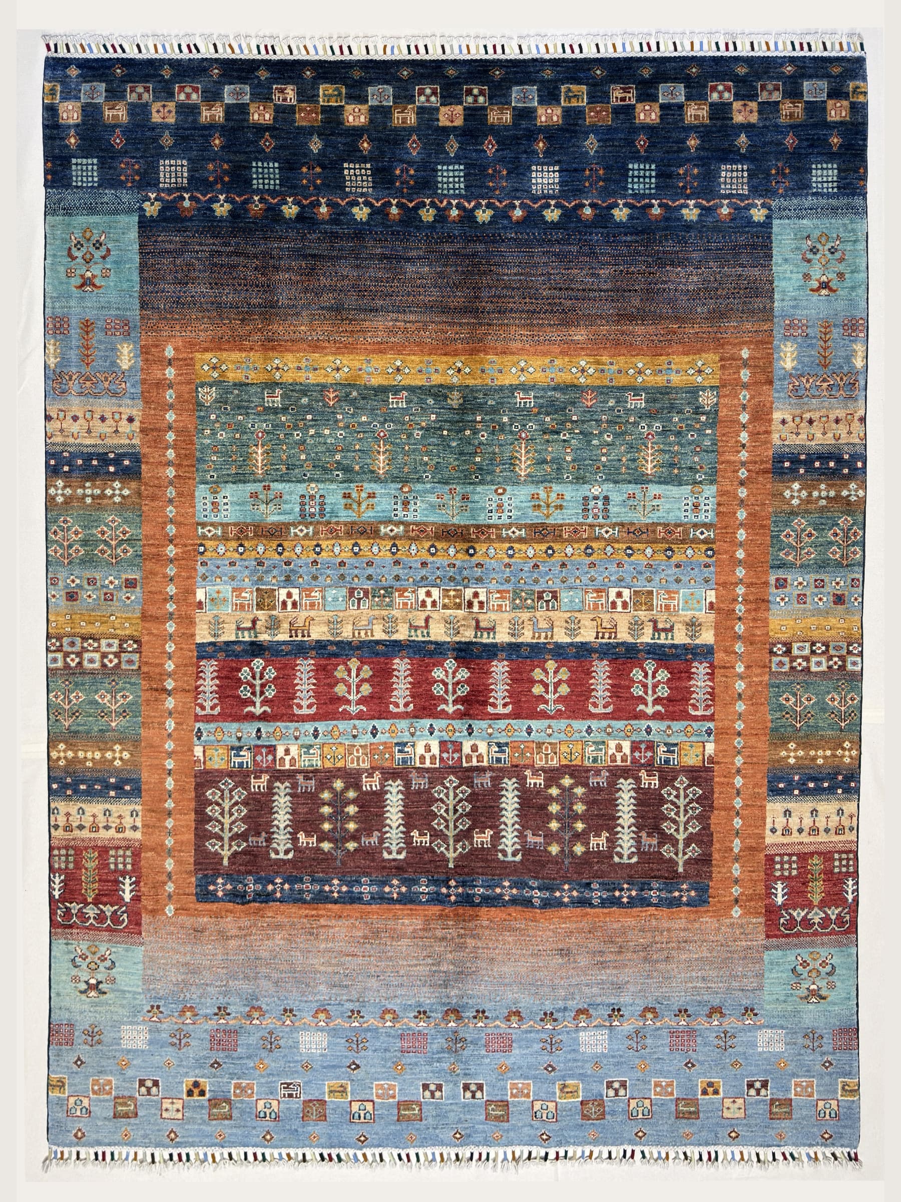 Terracotta Terracotta Gabbeh Hand-Knotted Wool Rug