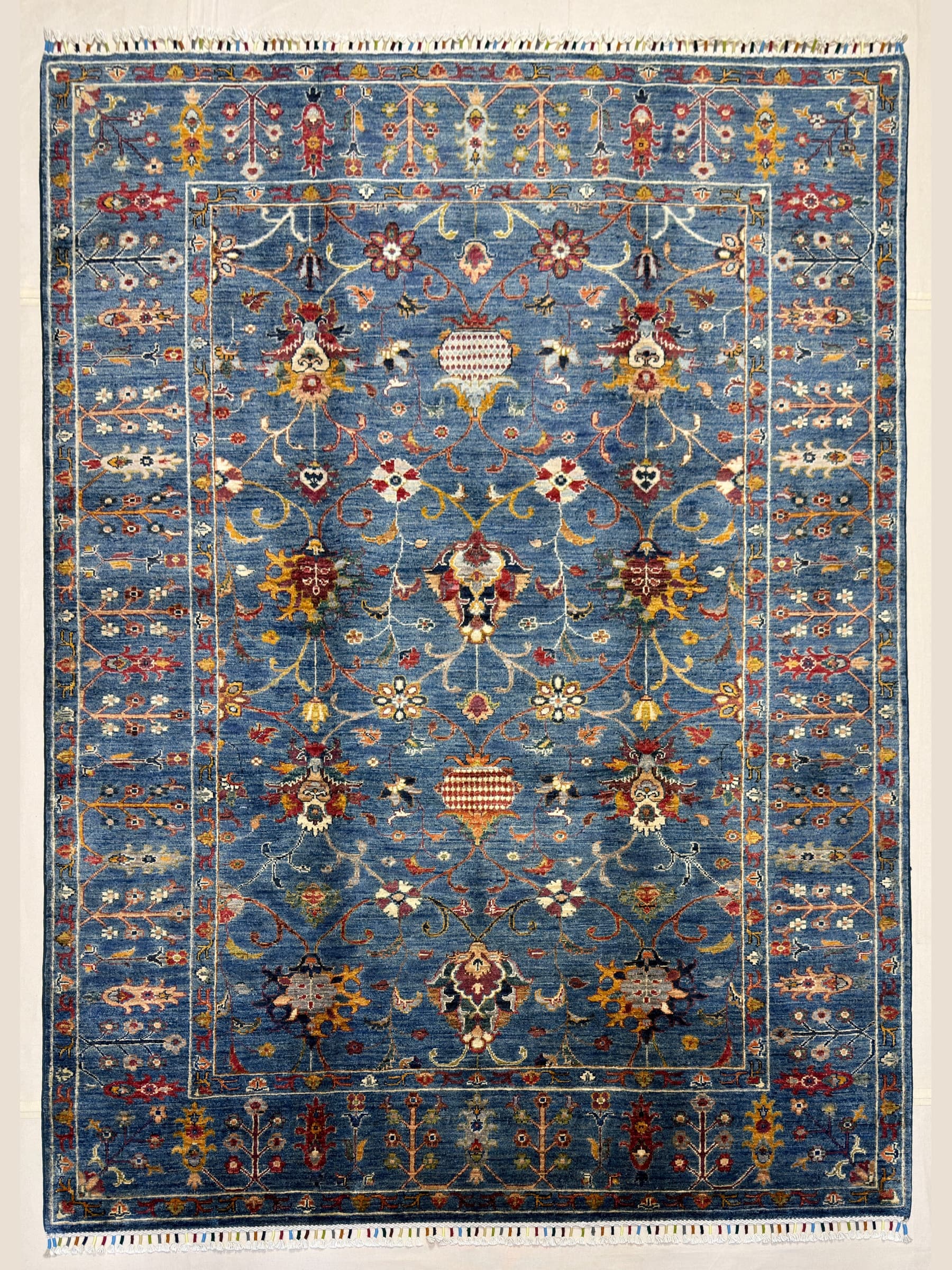 Navy Navy Ottoman Hand-Knotted Wool Rug