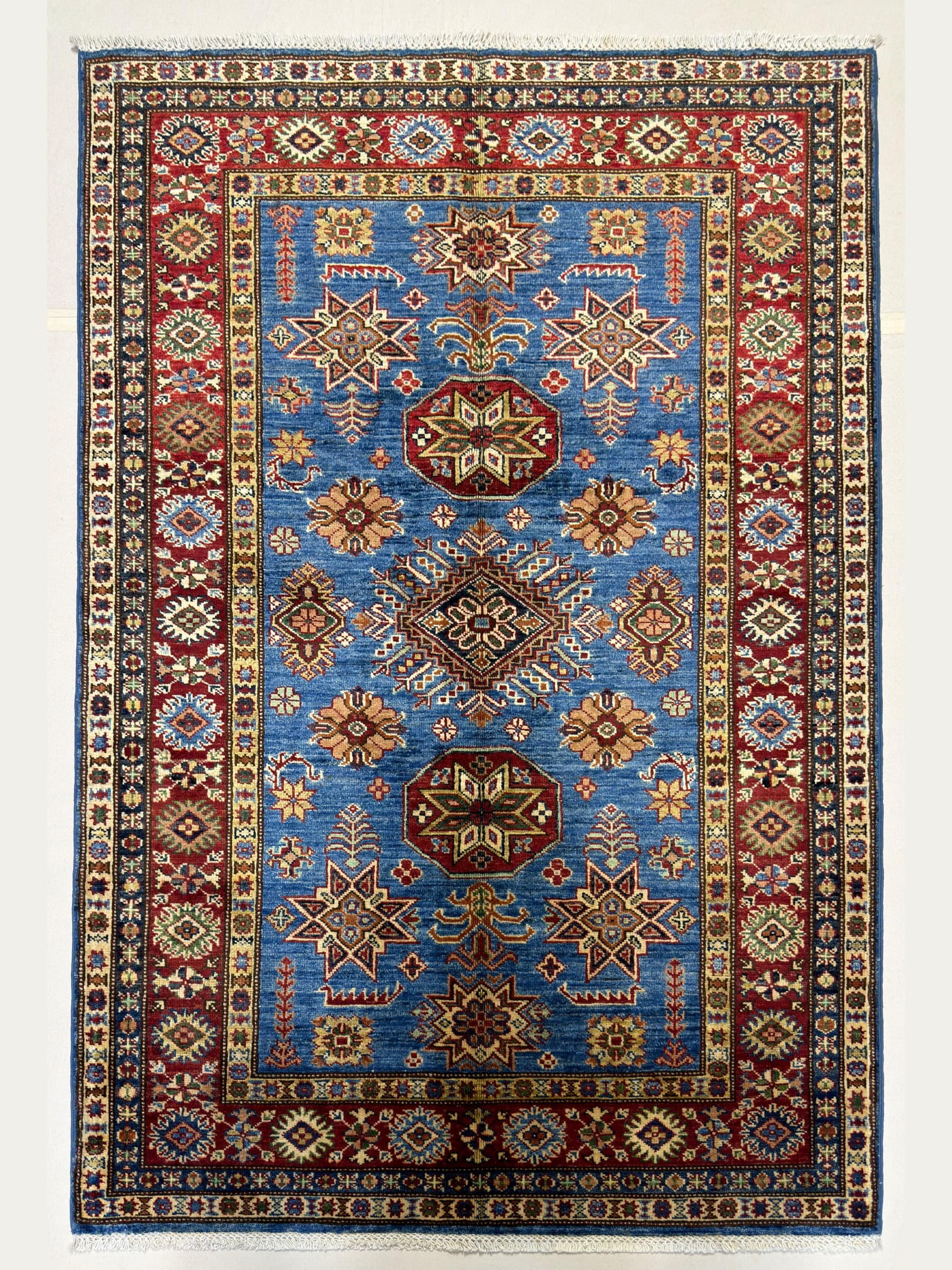 Navy Navy Turkmen Hand-Knotted Wool Rug