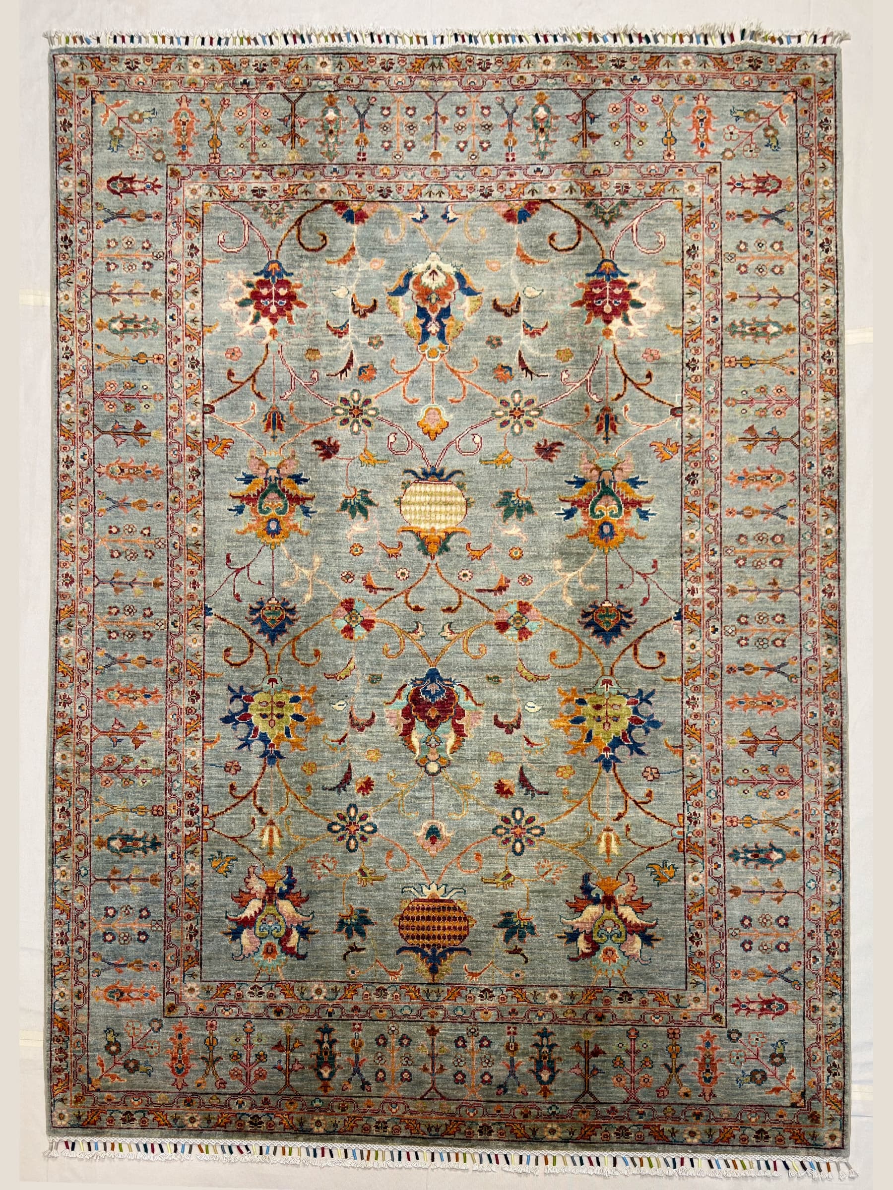 Navy Navy Oushak Hand-Knotted Wool Rug