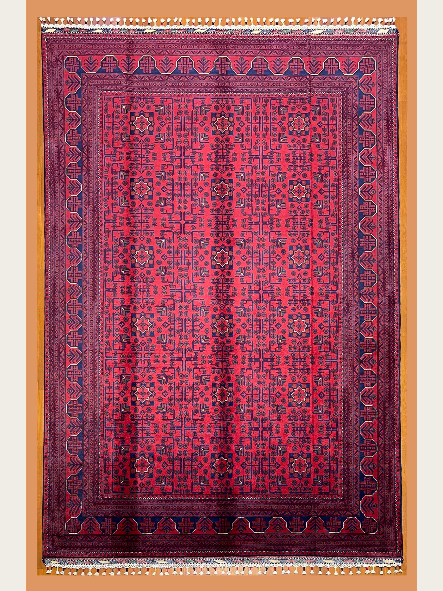 Red Red Khamyab Hand-Knotted Wool Rug