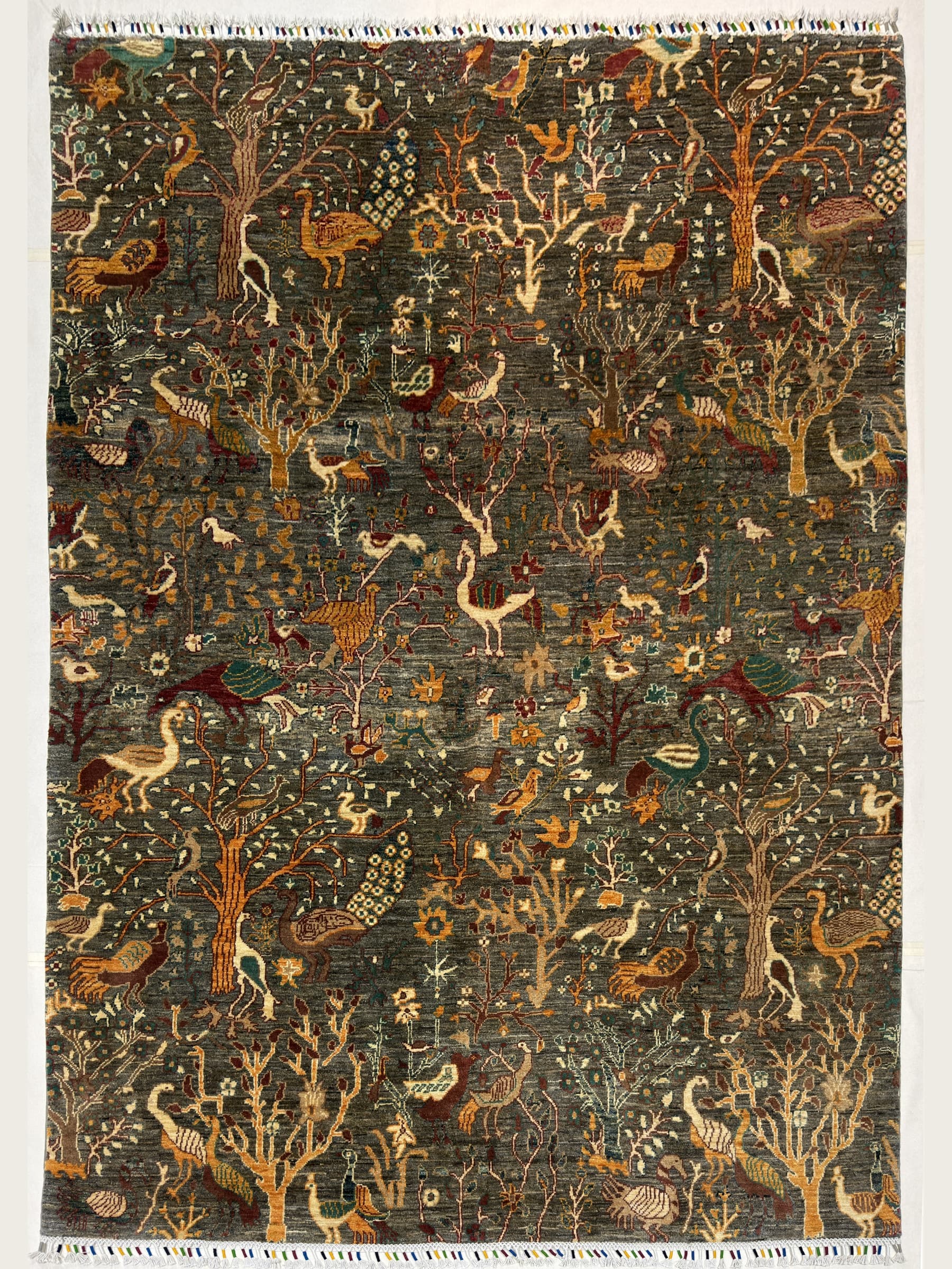 Olive Tree of Life Hand-Knotted Wool Rug