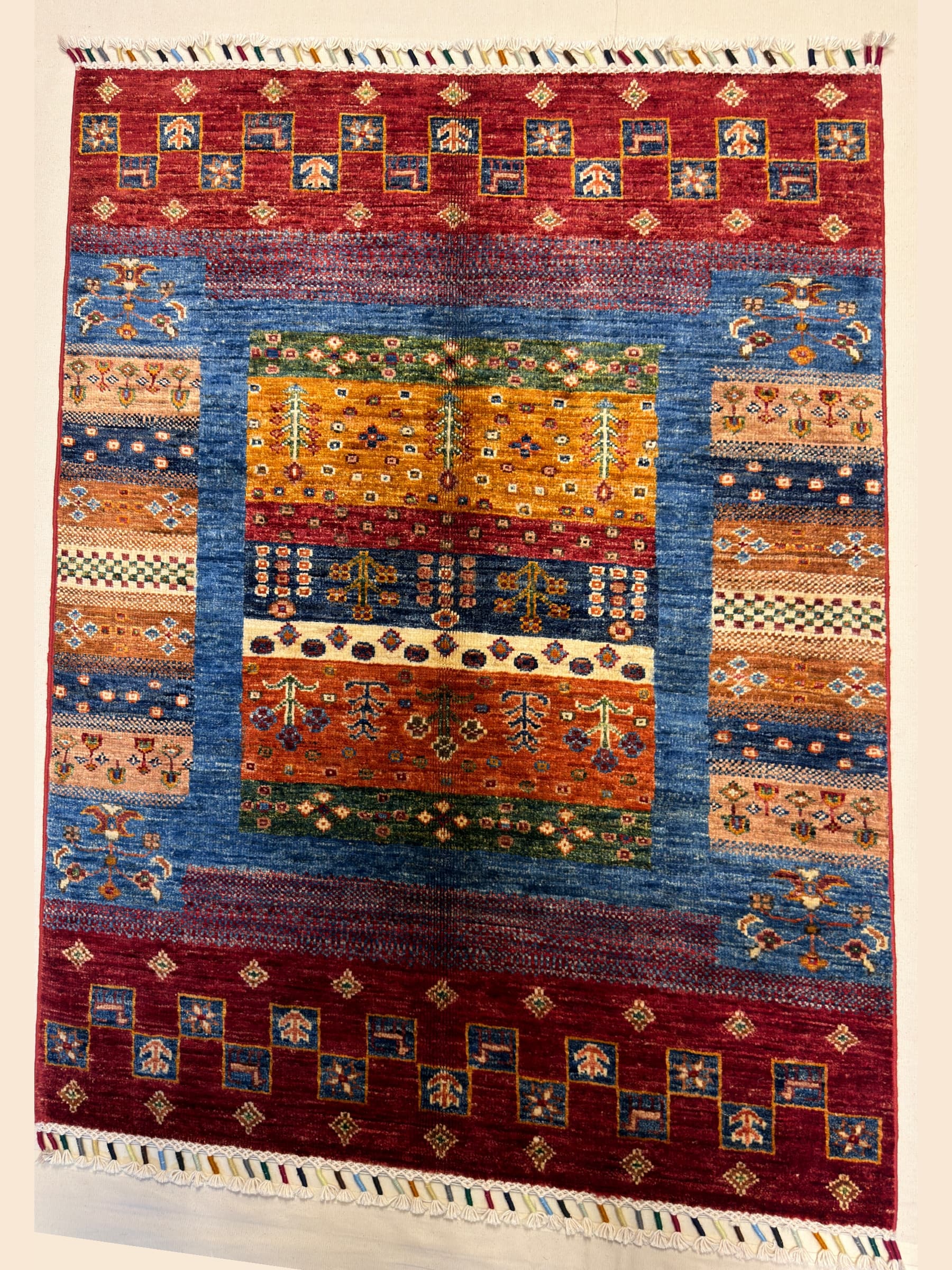 Terracotta Terracotta Gabbeh Hand-Knotted Wool Rug