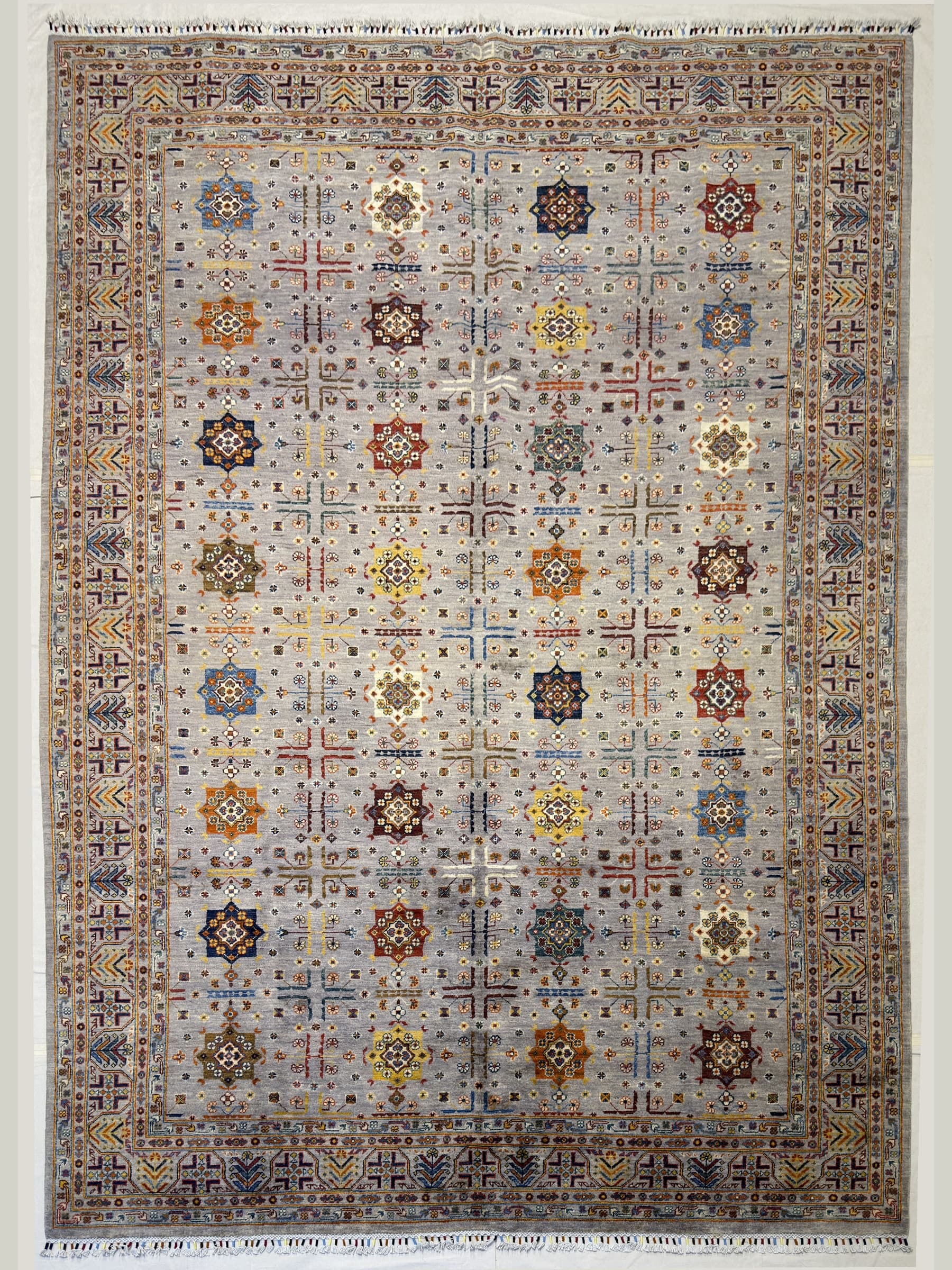Grey Oushak Hand-Knotted Wool Rug