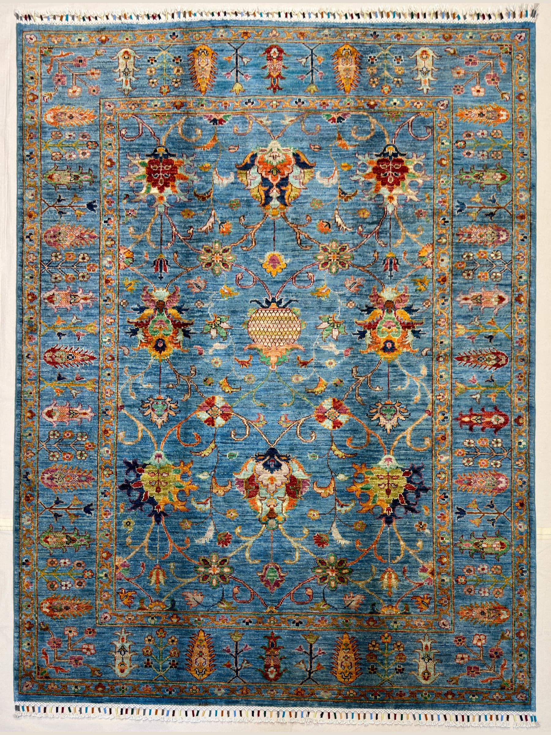 Navy Navy Oushak Hand-Knotted Wool Rug