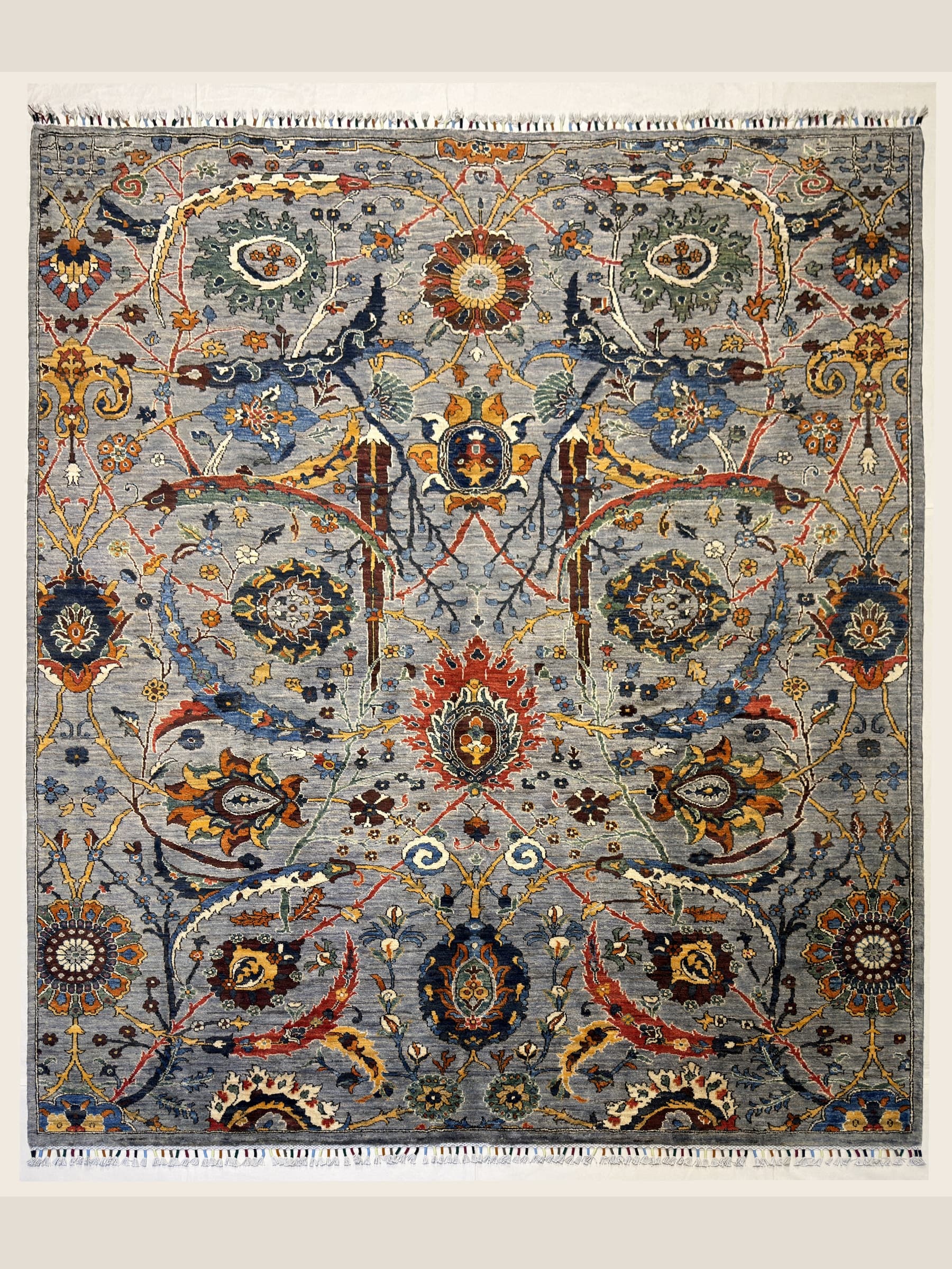 Grey Grey Afshan Hand-Knotted Wool Rug