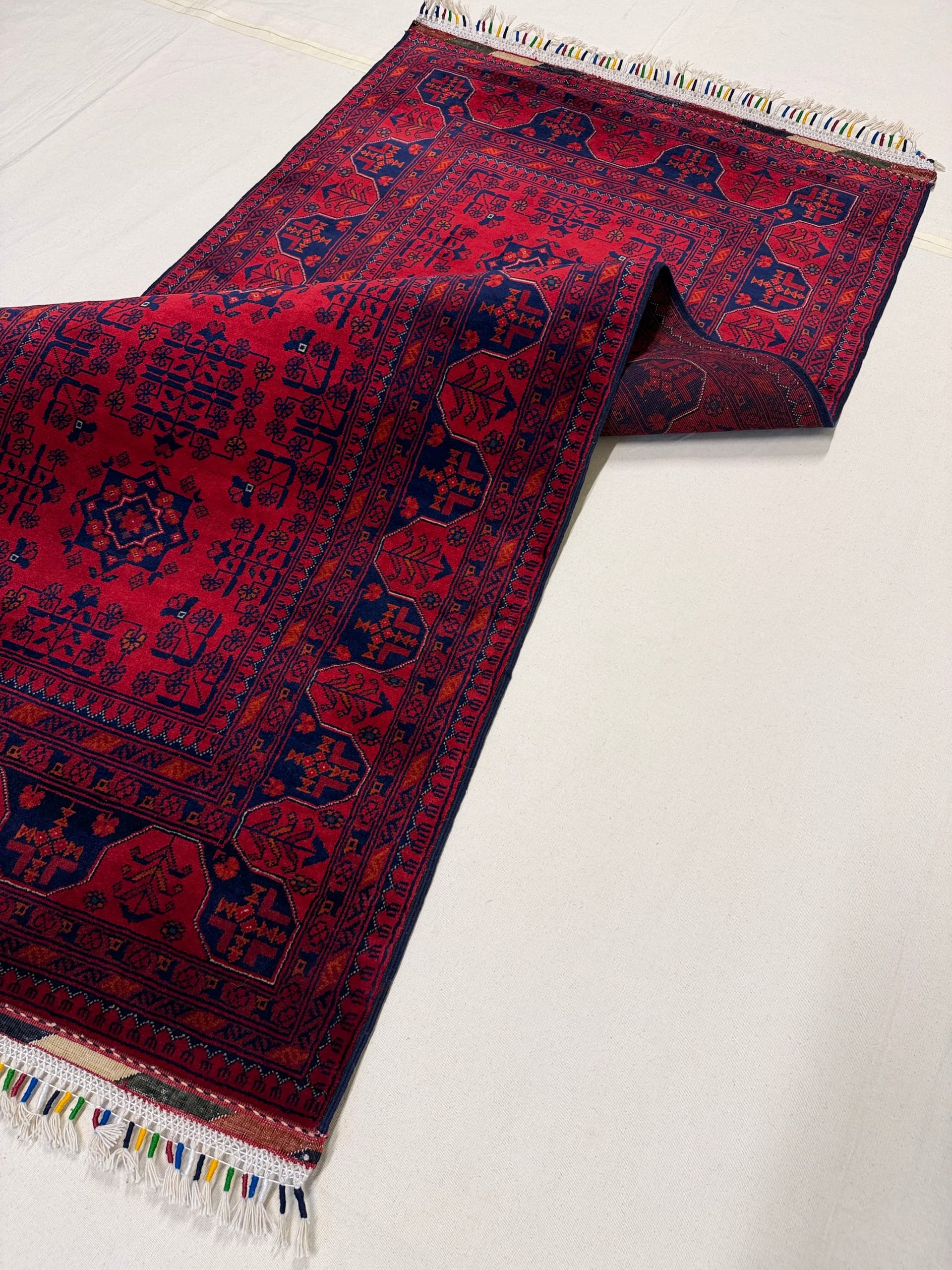 Red Red Khamyab Hand-Knotted Wool Rug