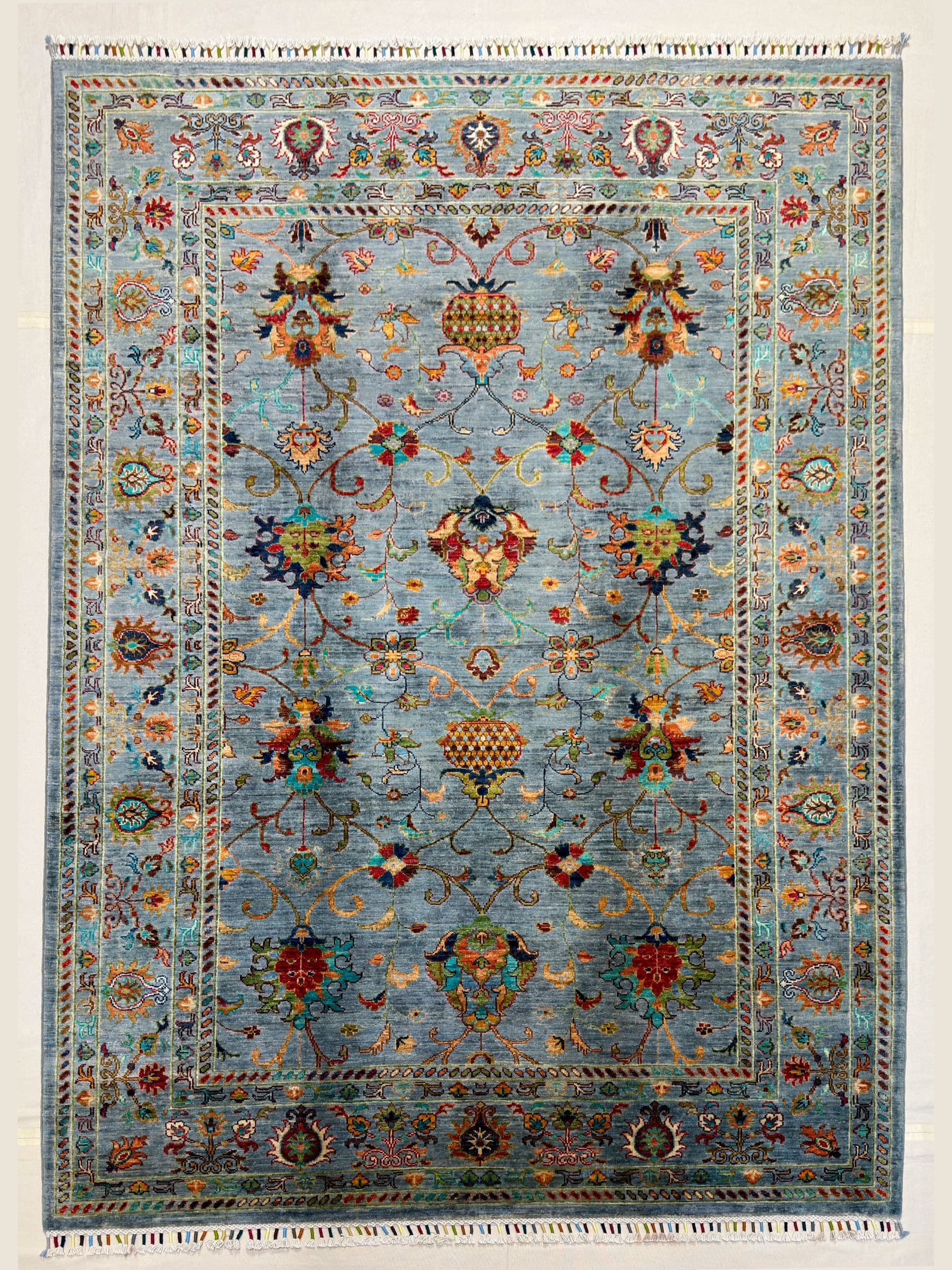 Navy Navy Oushak Hand-Knotted Wool Rug