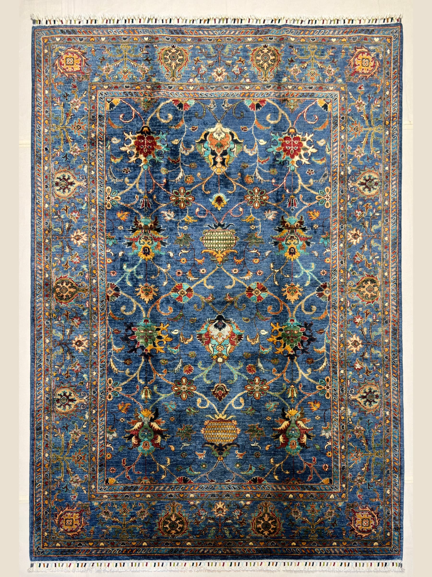 Navy Navy Ottoman Hand-Knotted Wool Rug