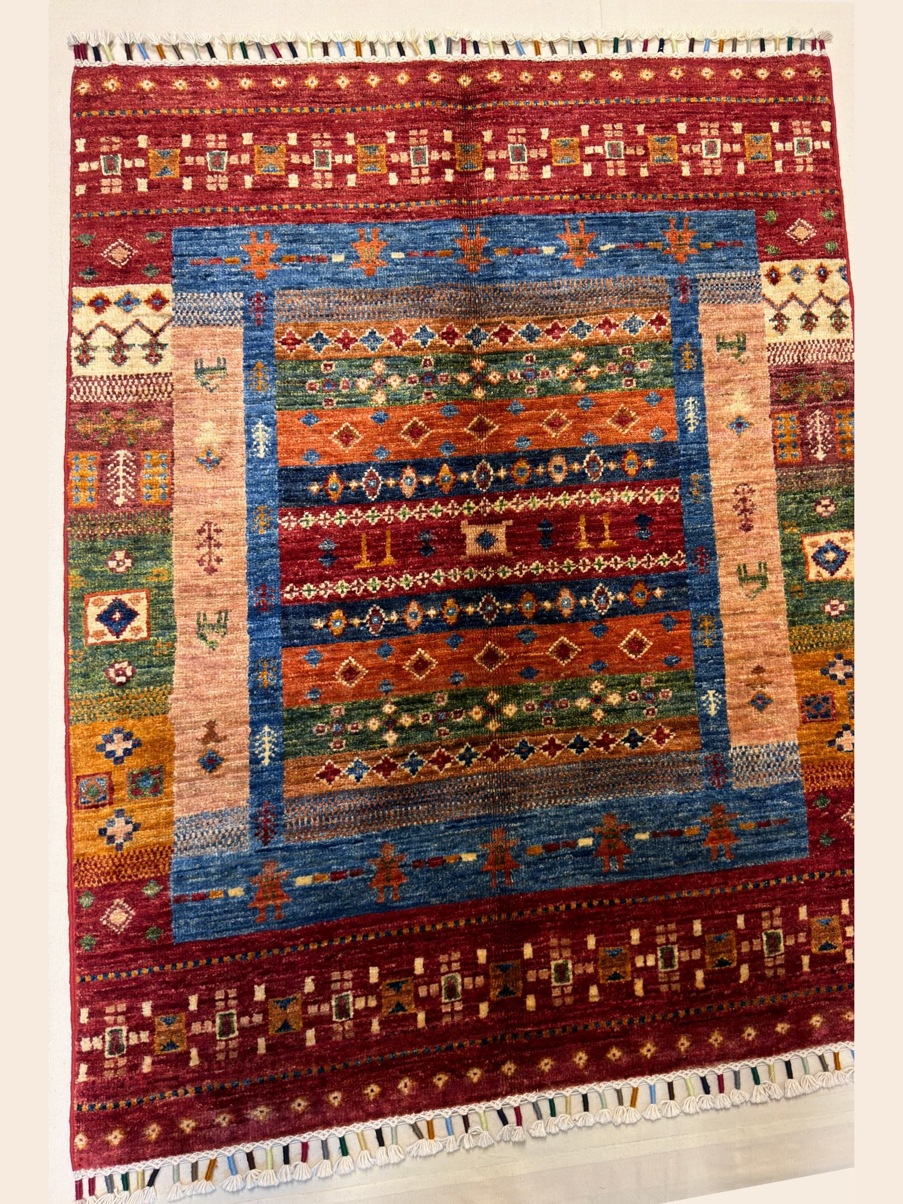 Terracotta Terracotta Gabbeh Hand-Knotted Wool Rug