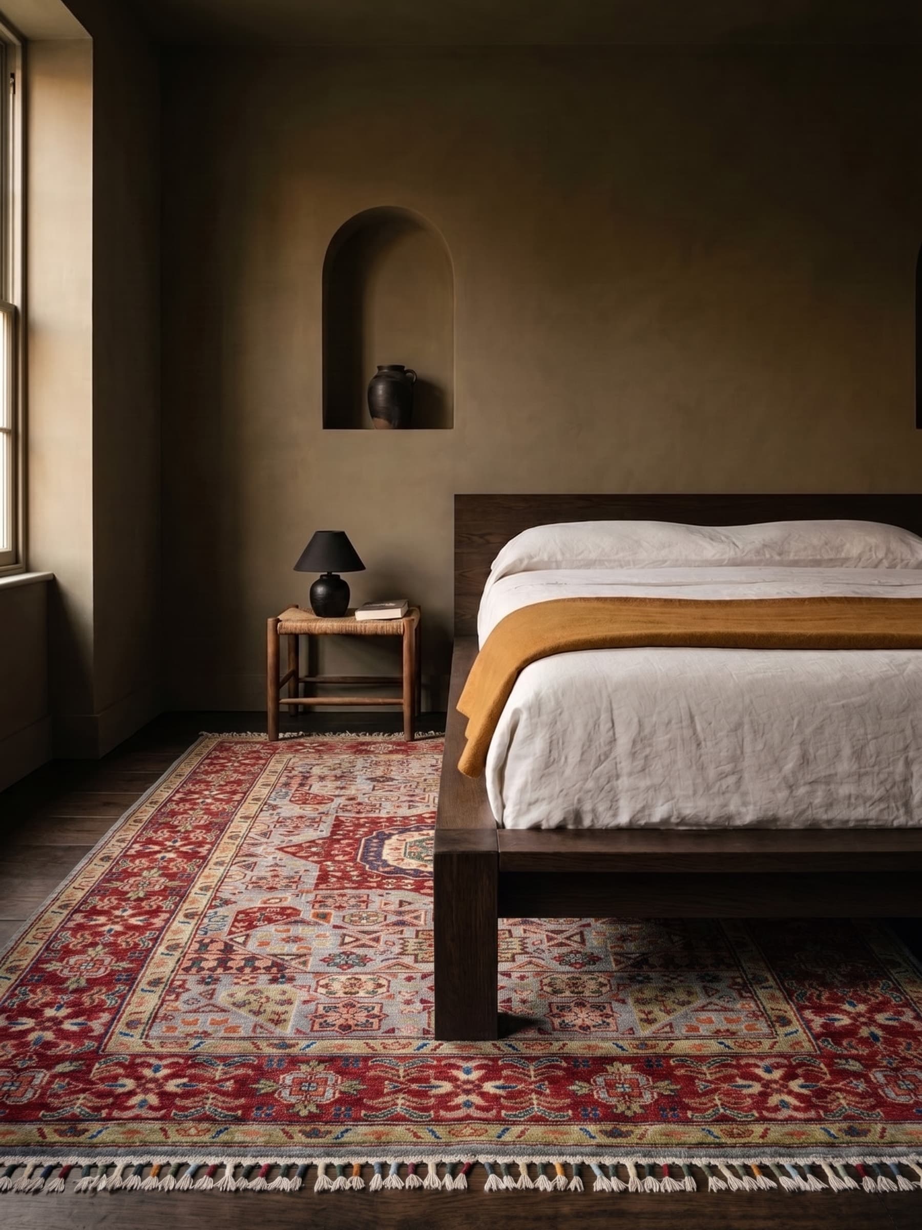 Ivory Mamluk Hand-Knotted Wool Rug — Room view
