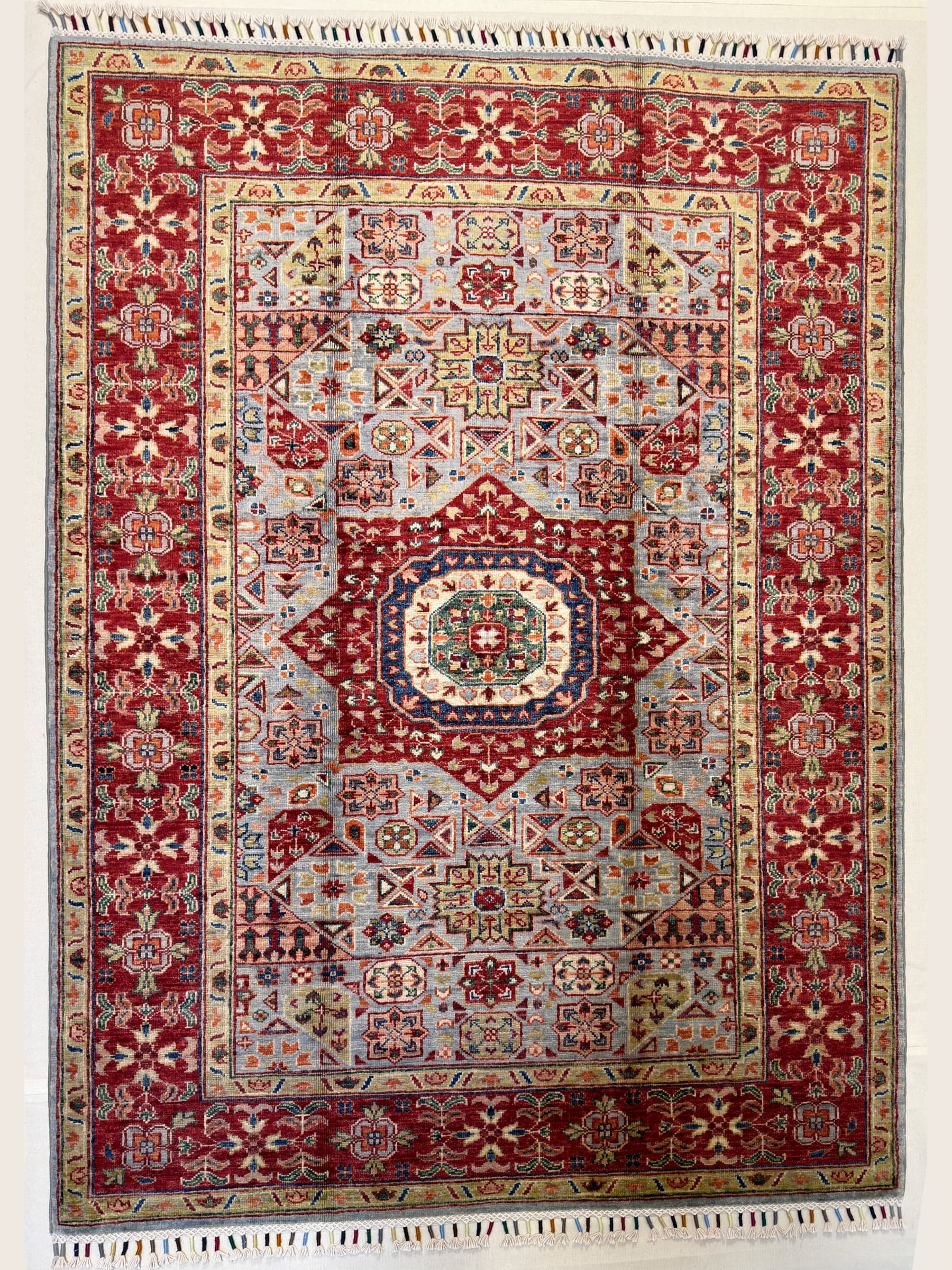 Ivory Mamluk Hand-Knotted Wool Rug