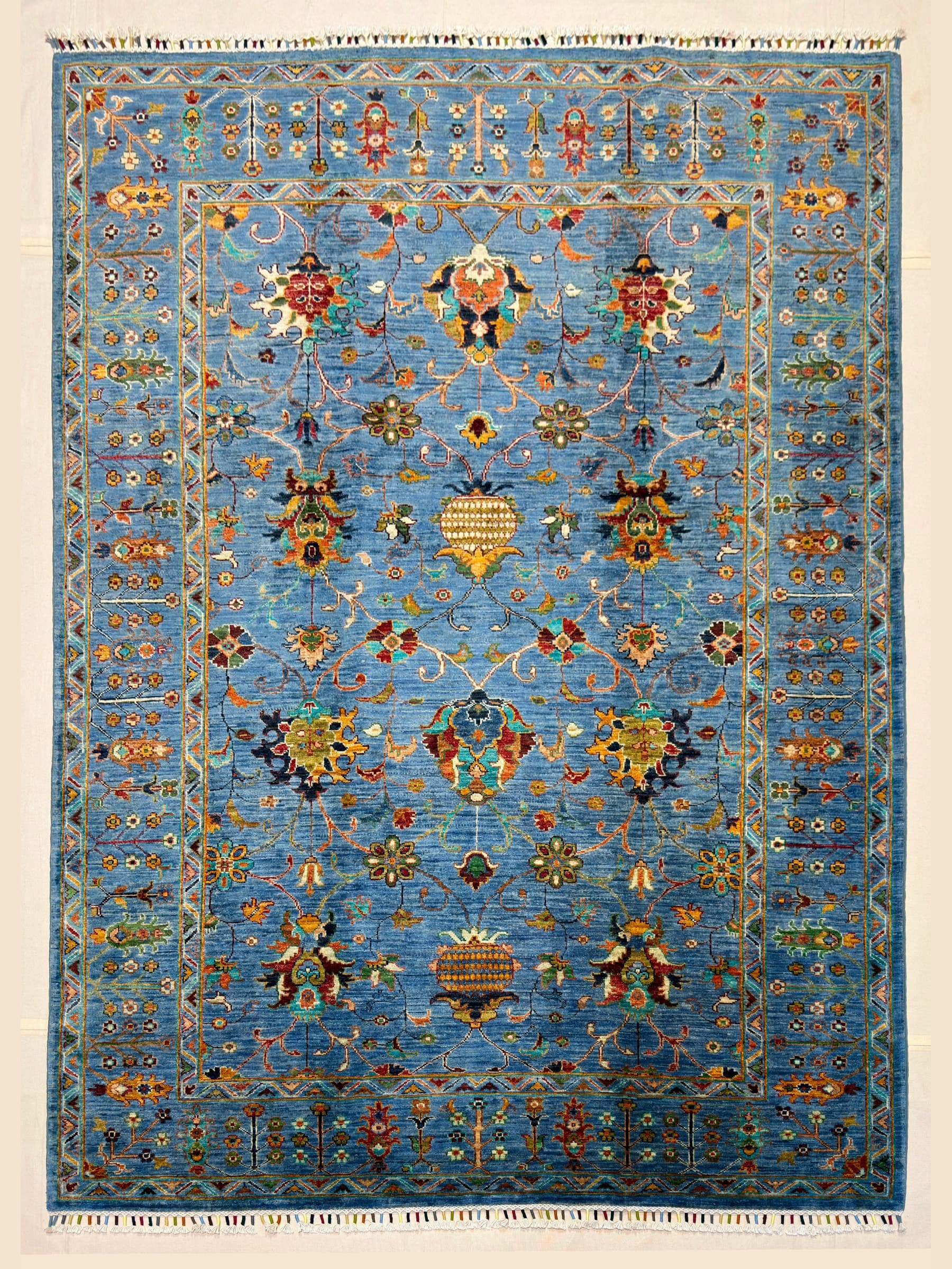 Navy Oushak Hand-Knotted Wool Rug