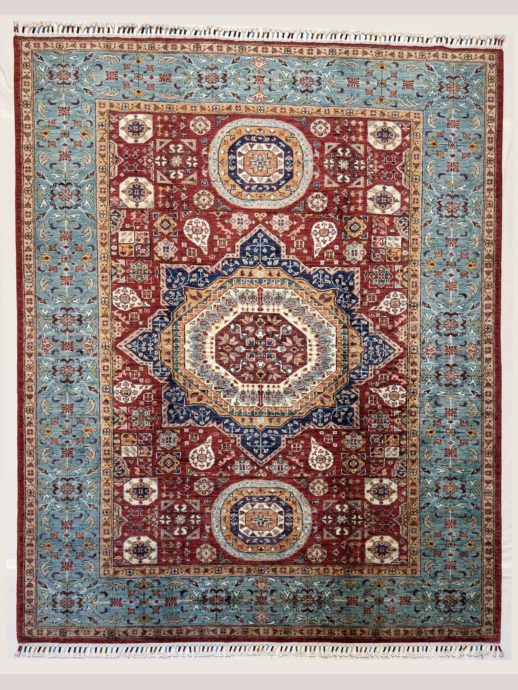 Red Red Mamluk Hand-Knotted Wool Rug