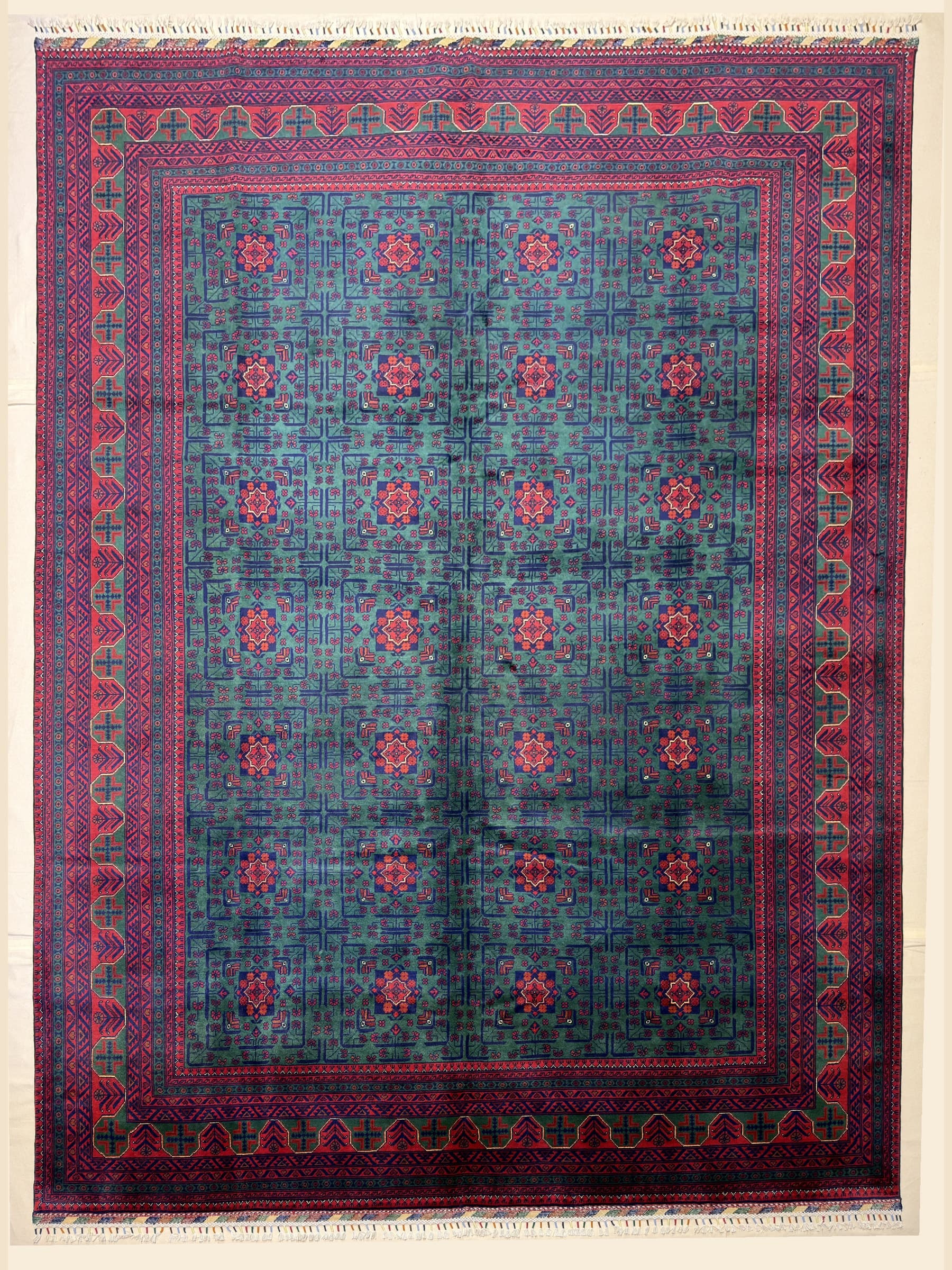 Green Green Beljik Hand-Knotted Wool Rug